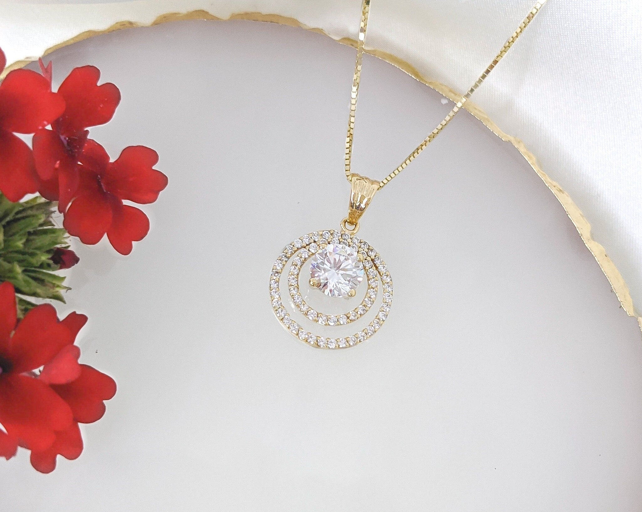 Double Stack Halo Pendant