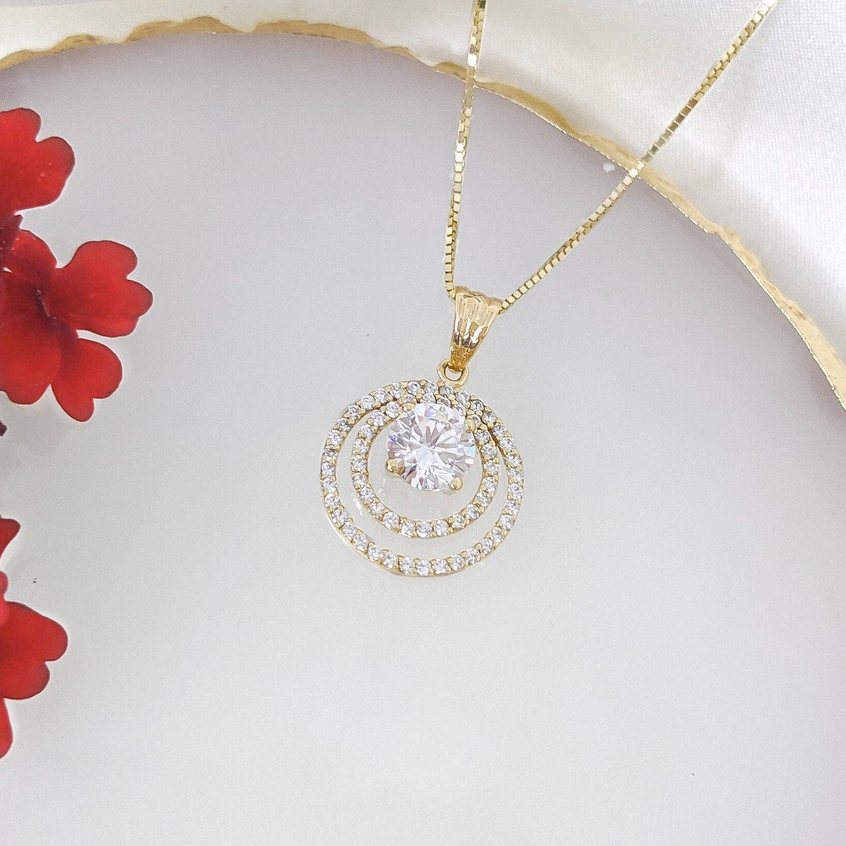 Double Stack Halo Pendant