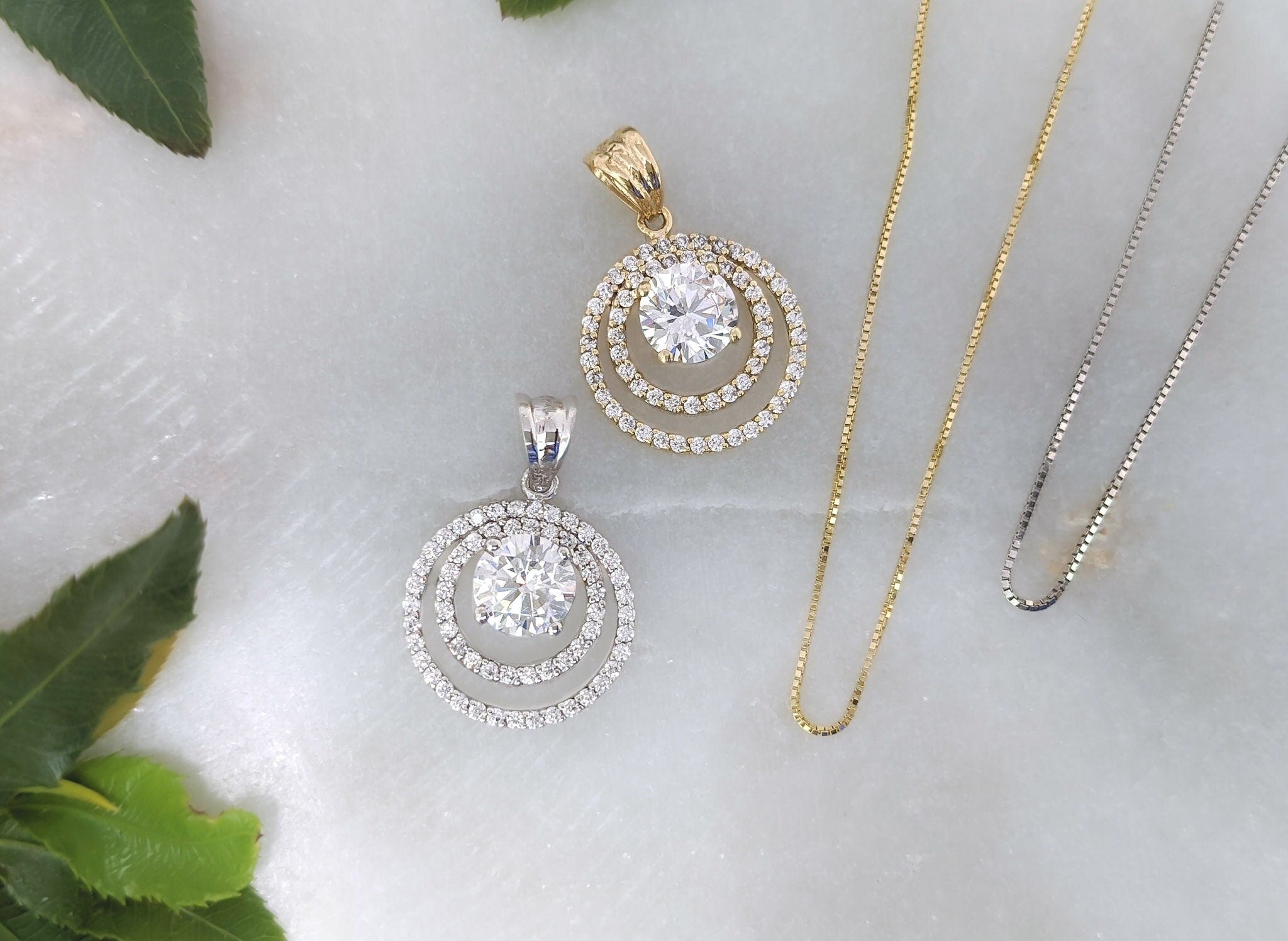 Double Stack Halo Pendant
