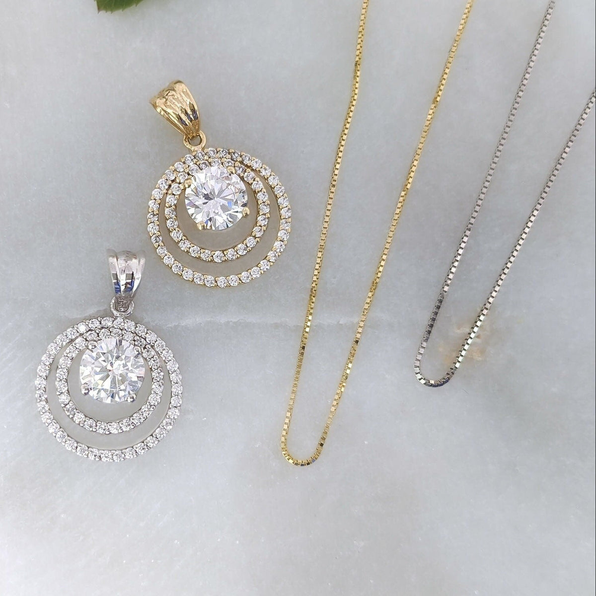 Double Stack Halo Pendant