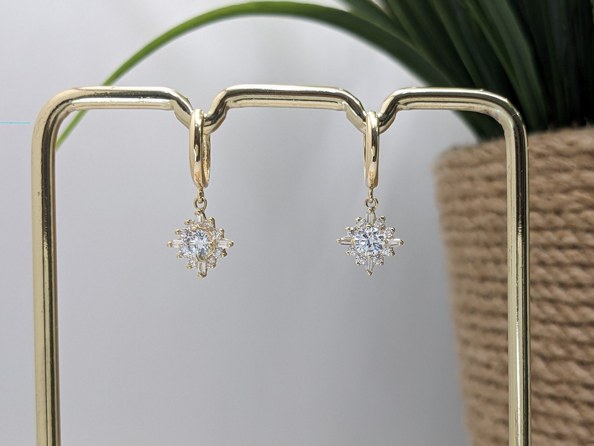 Star Burst Hoop Earrings