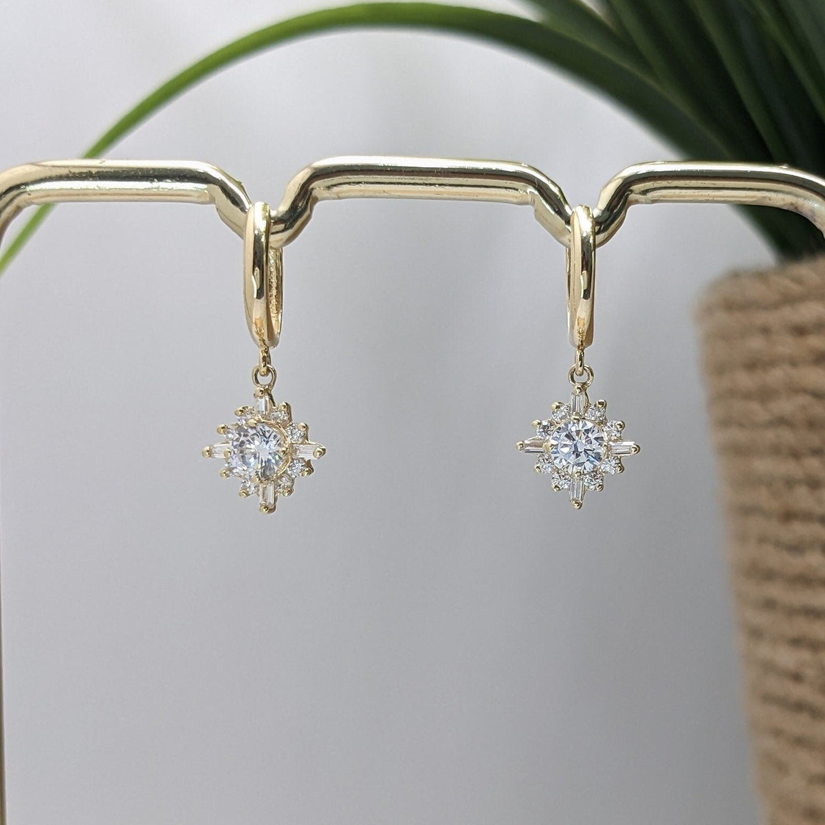 Star Burst Hoop Earrings