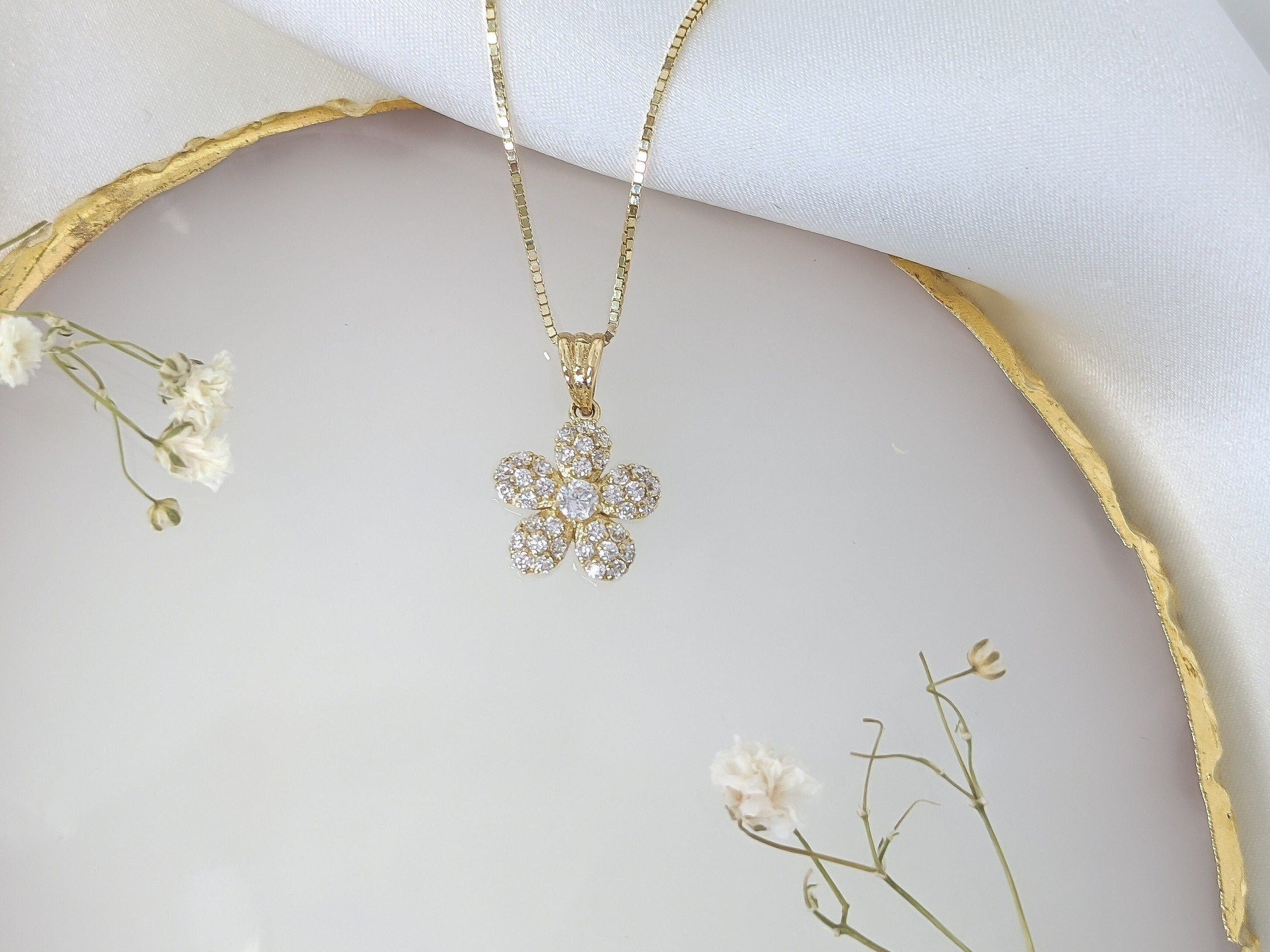 Pavé Flower Pendant