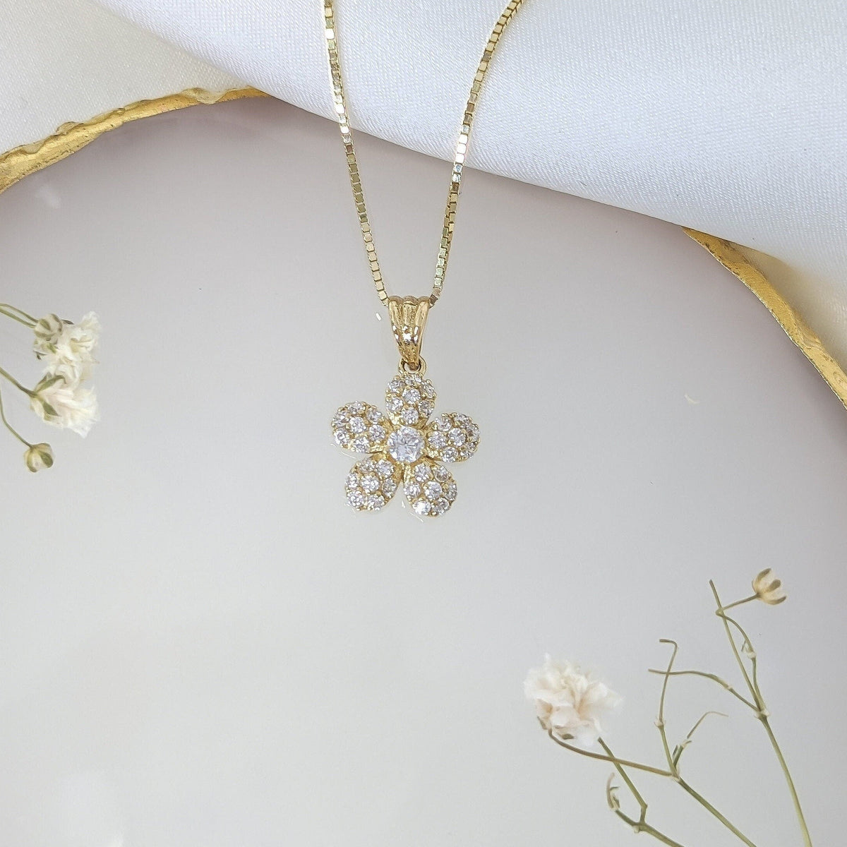 Pavé Flower Pendant