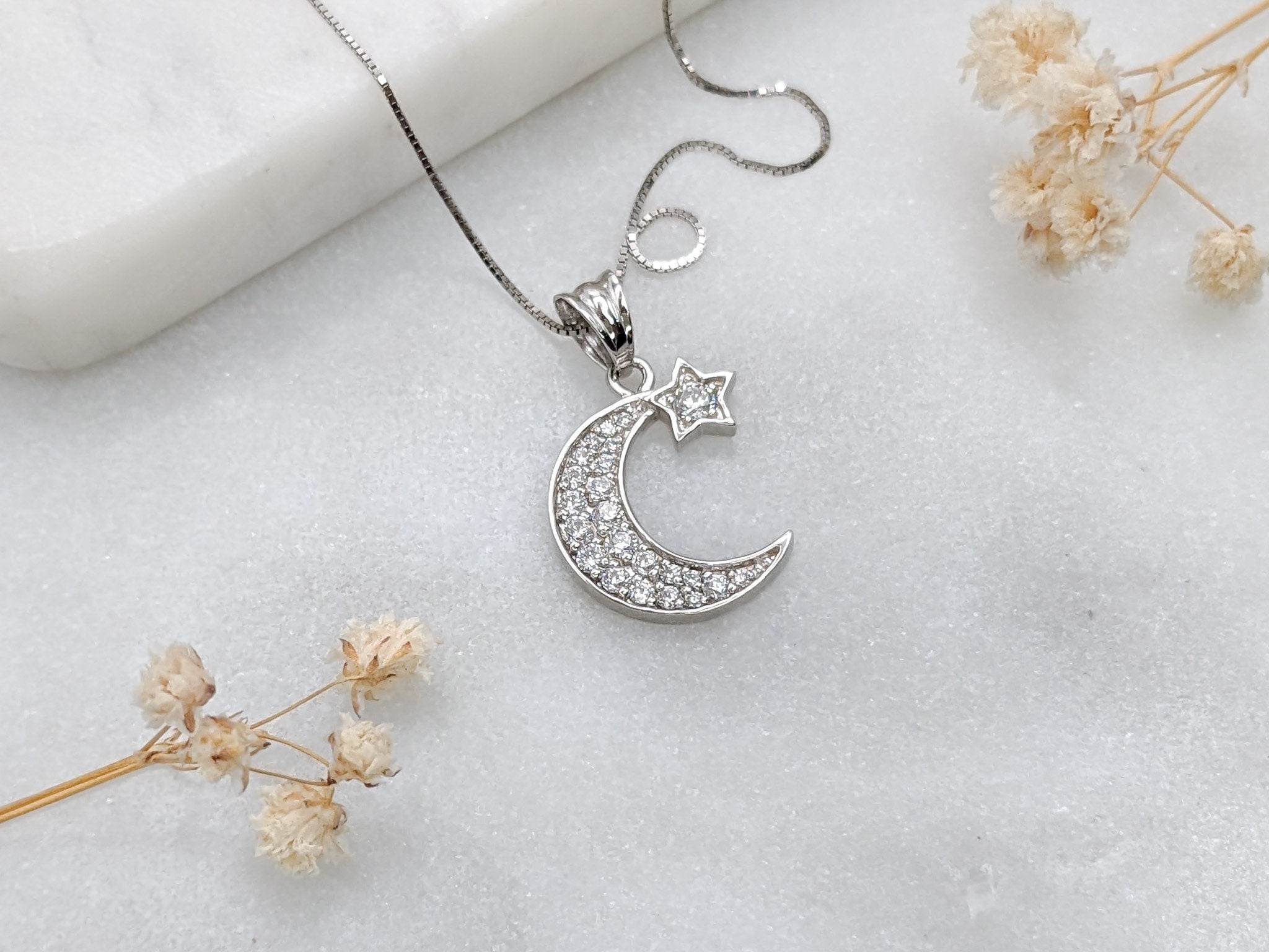 Moon and Star Pendant