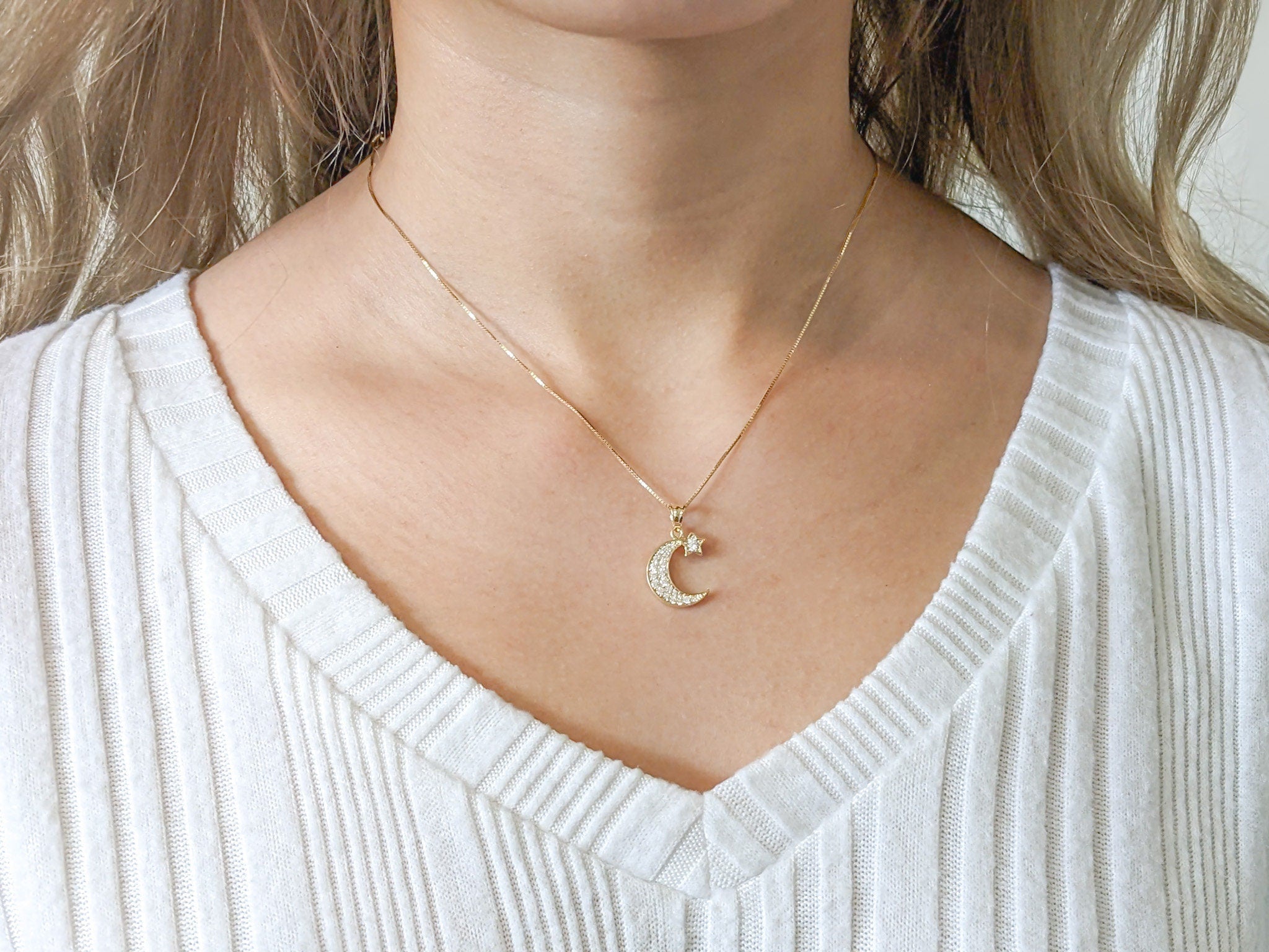 Moon and Star Pendant