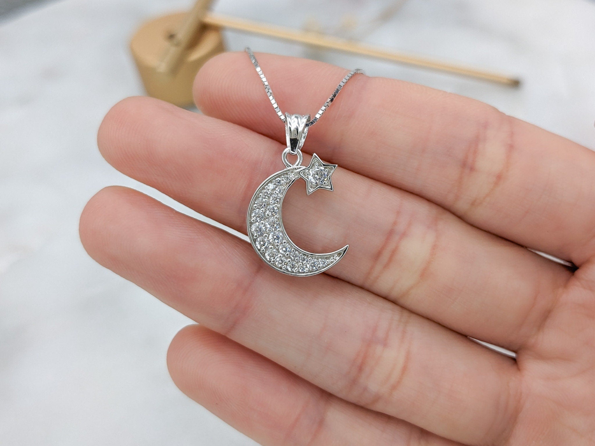 Moon and Star Pendant