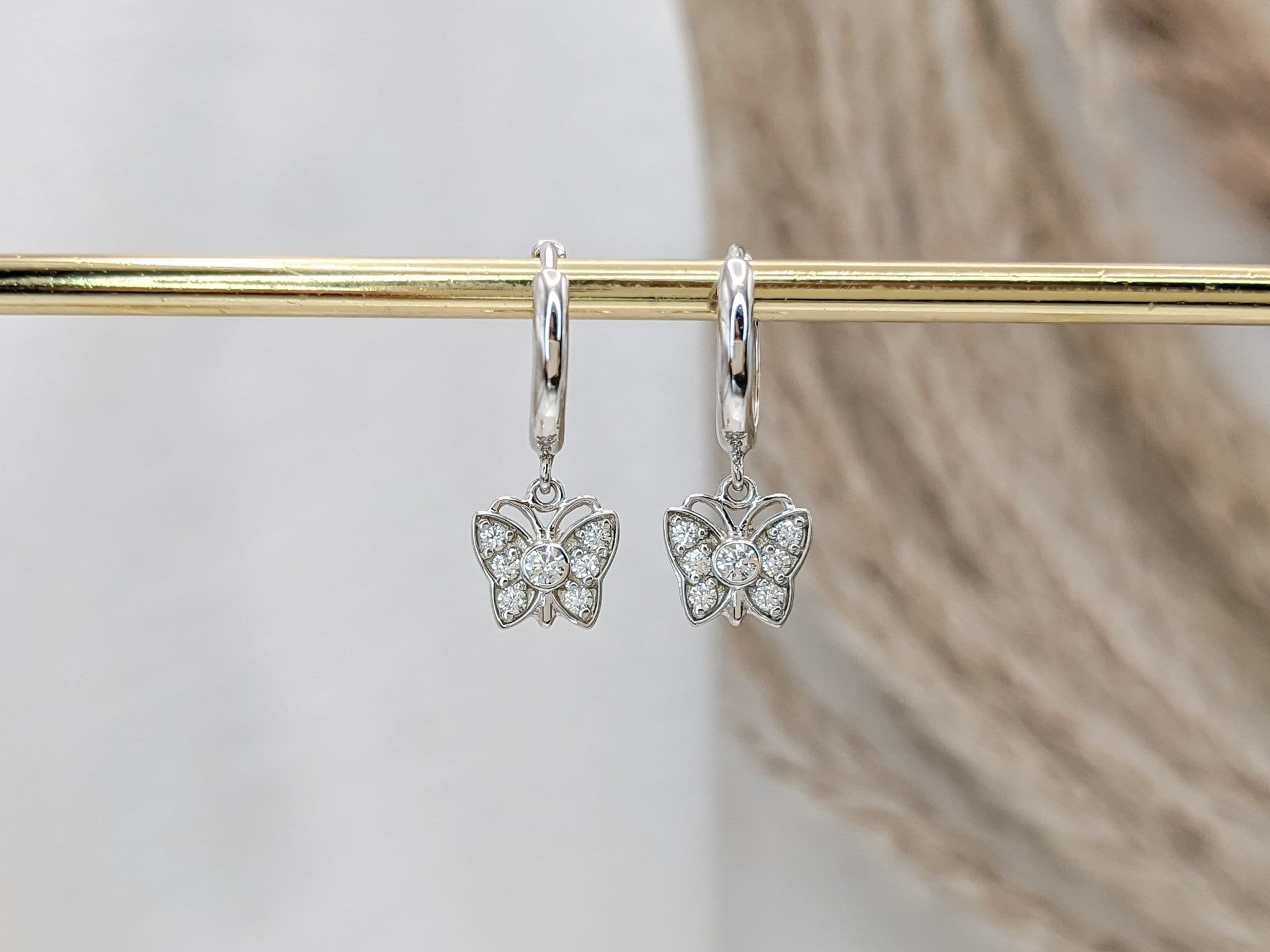 Bubble Butterfly Hoop Earrings