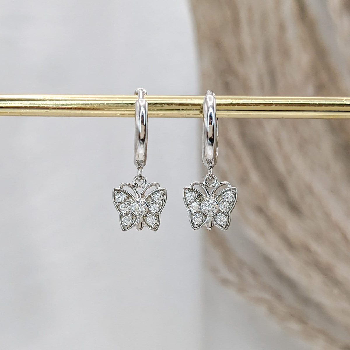 Bubble Butterfly Hoop Earrings