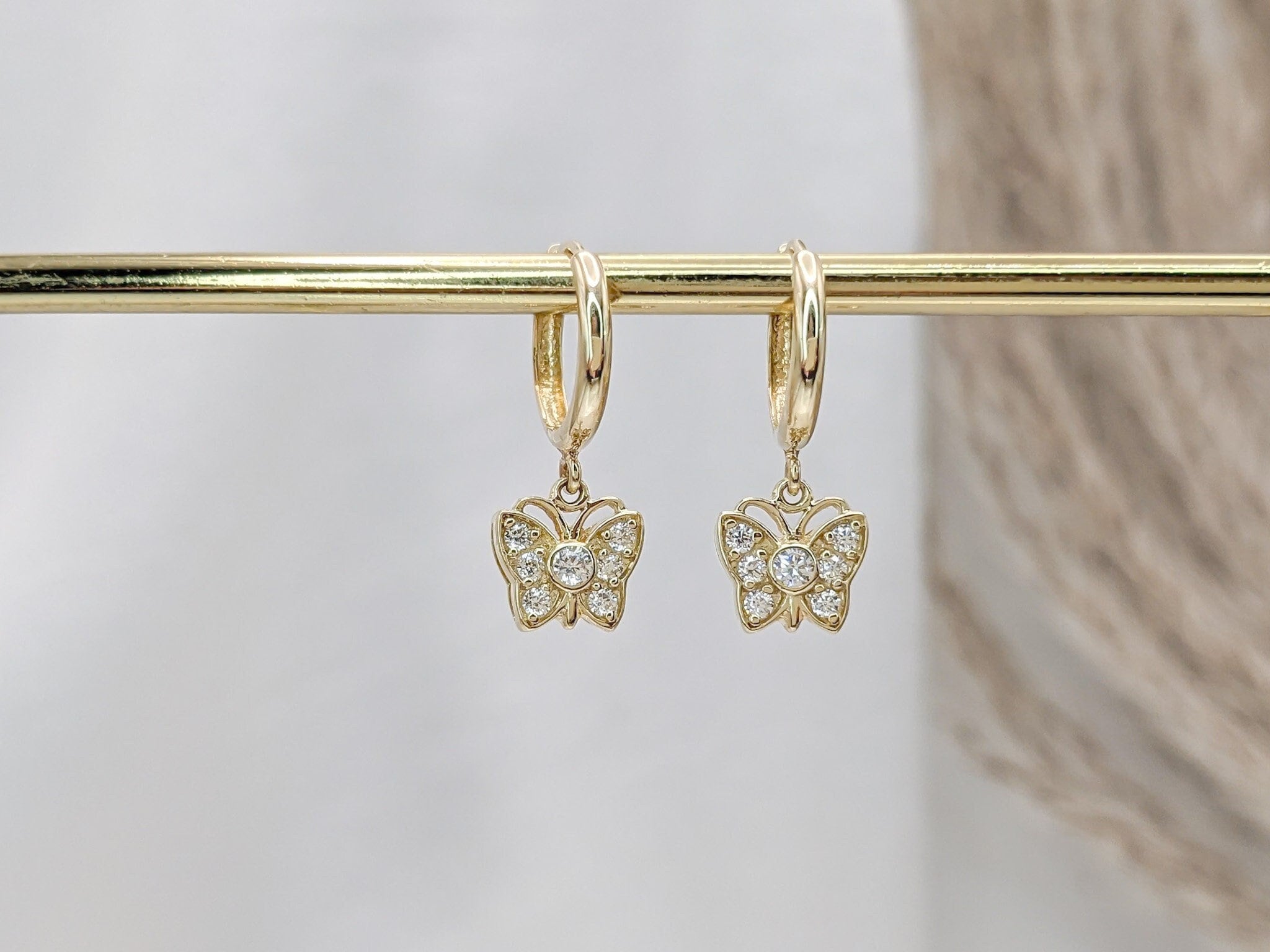 Bubble Butterfly Hoop Earrings