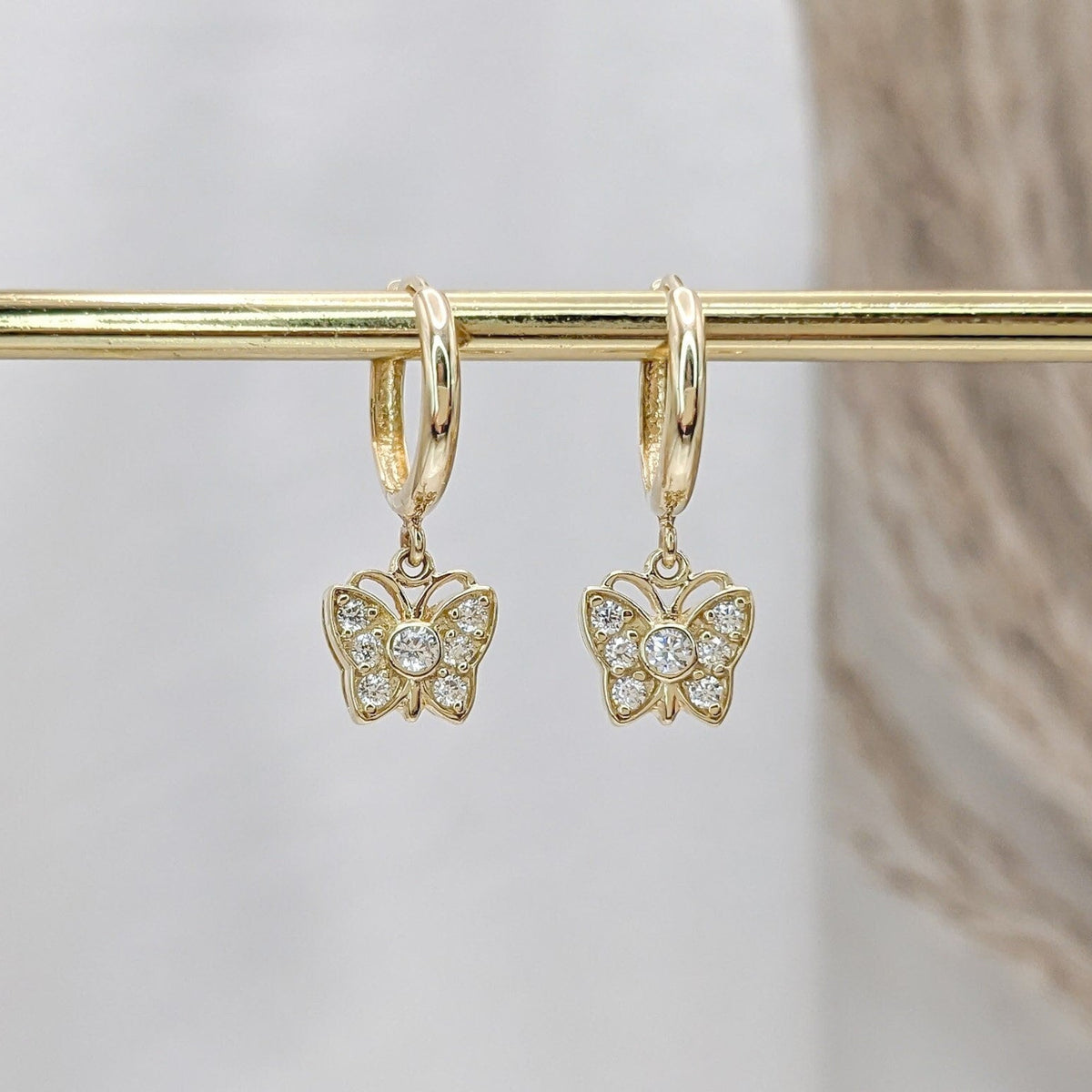 Bubble Butterfly Hoop Earrings