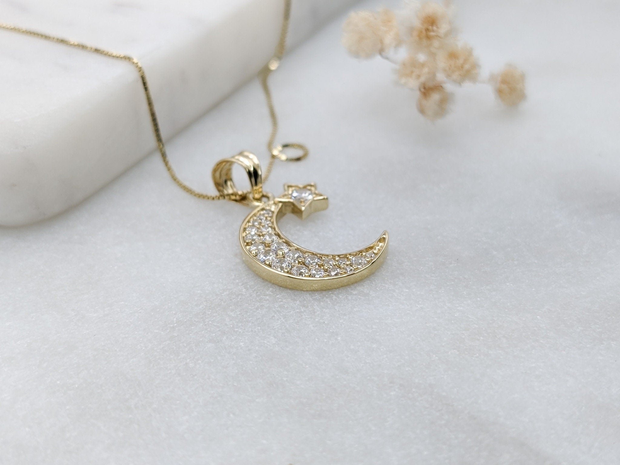 Moon and Star Pendant