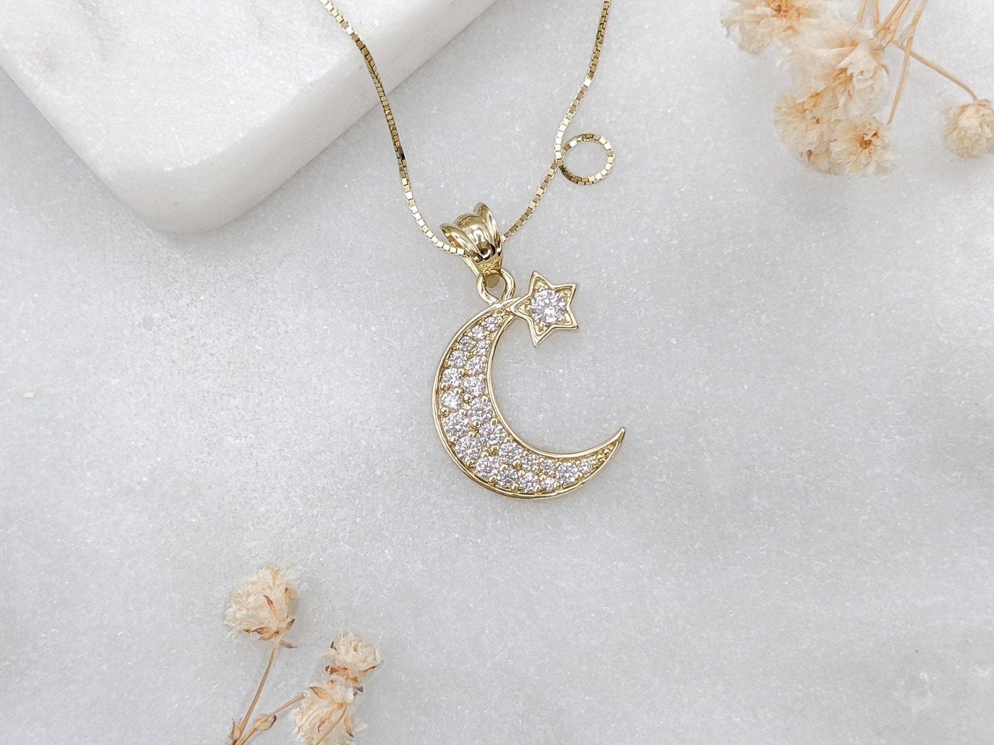 Moon and Star Pendant