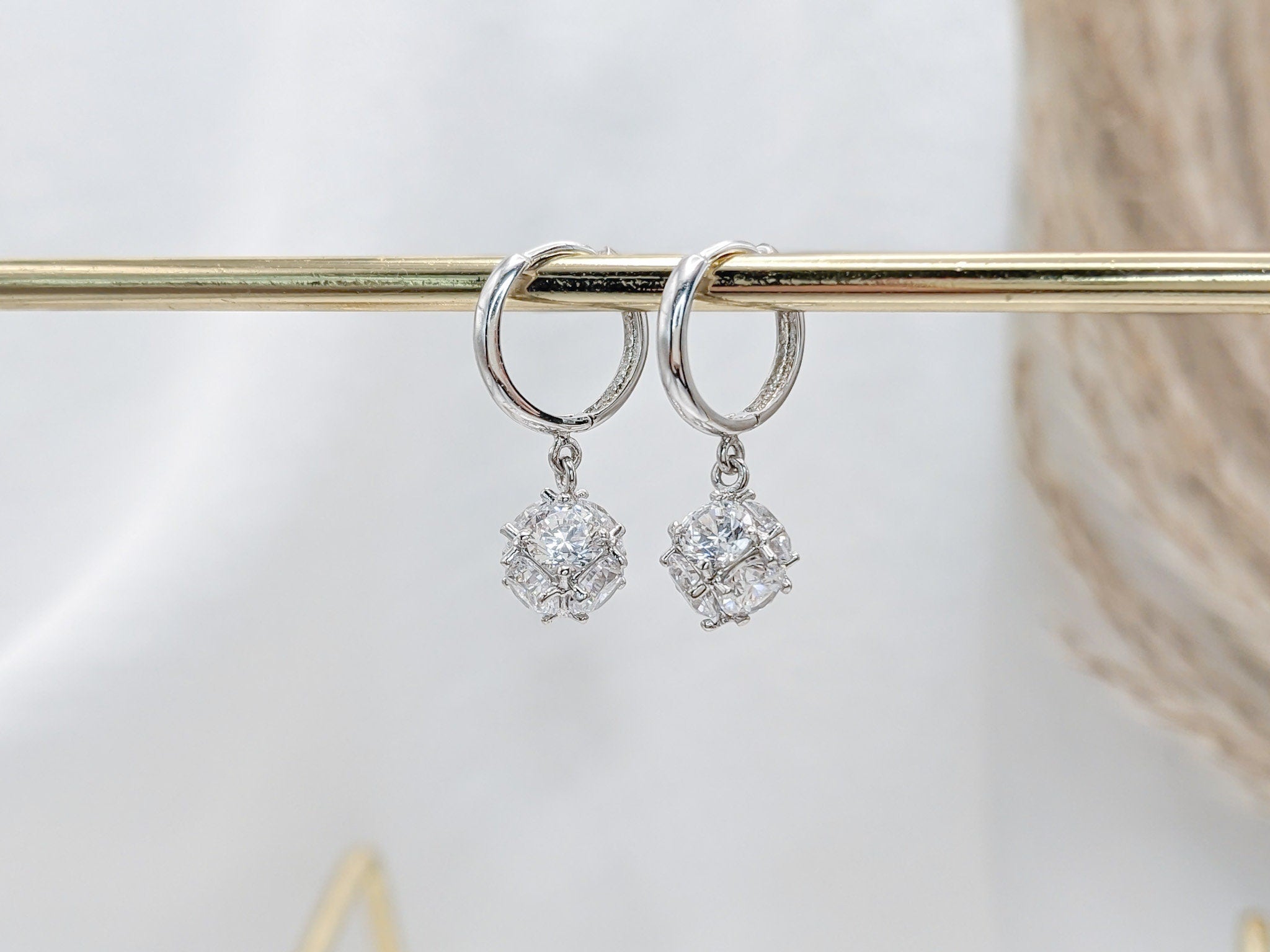 Disco Ball Hoop Earring