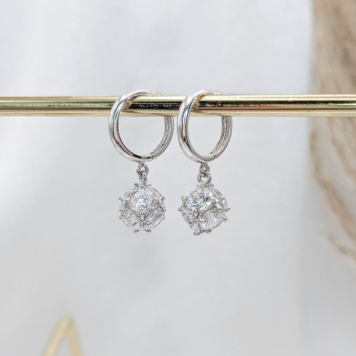 Disco Ball Hoop Earring