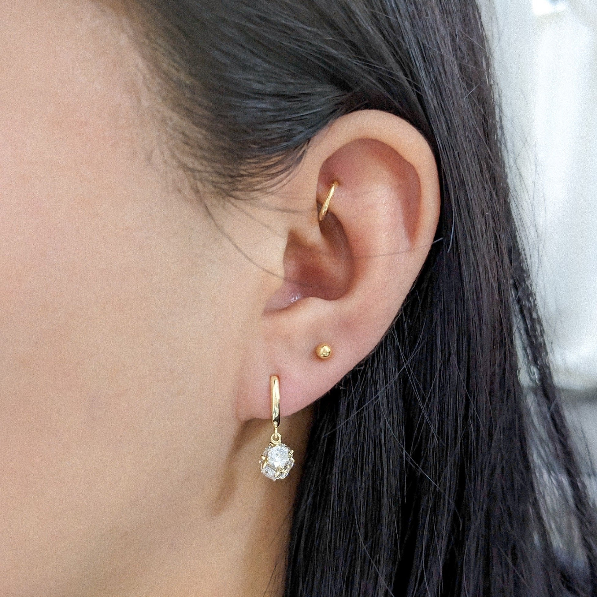 Disco Ball Hoop Earring