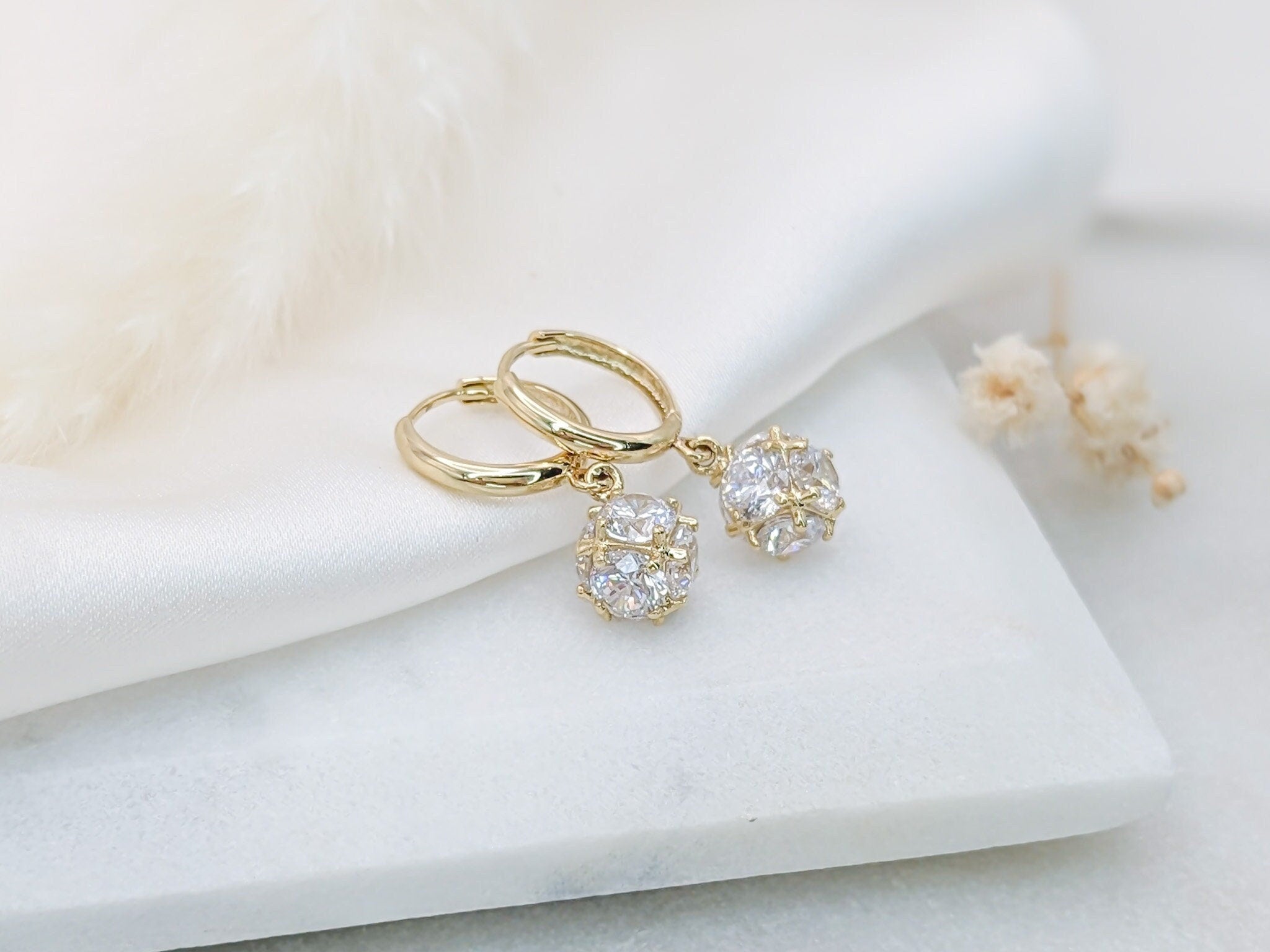 Disco Ball Hoop Earring