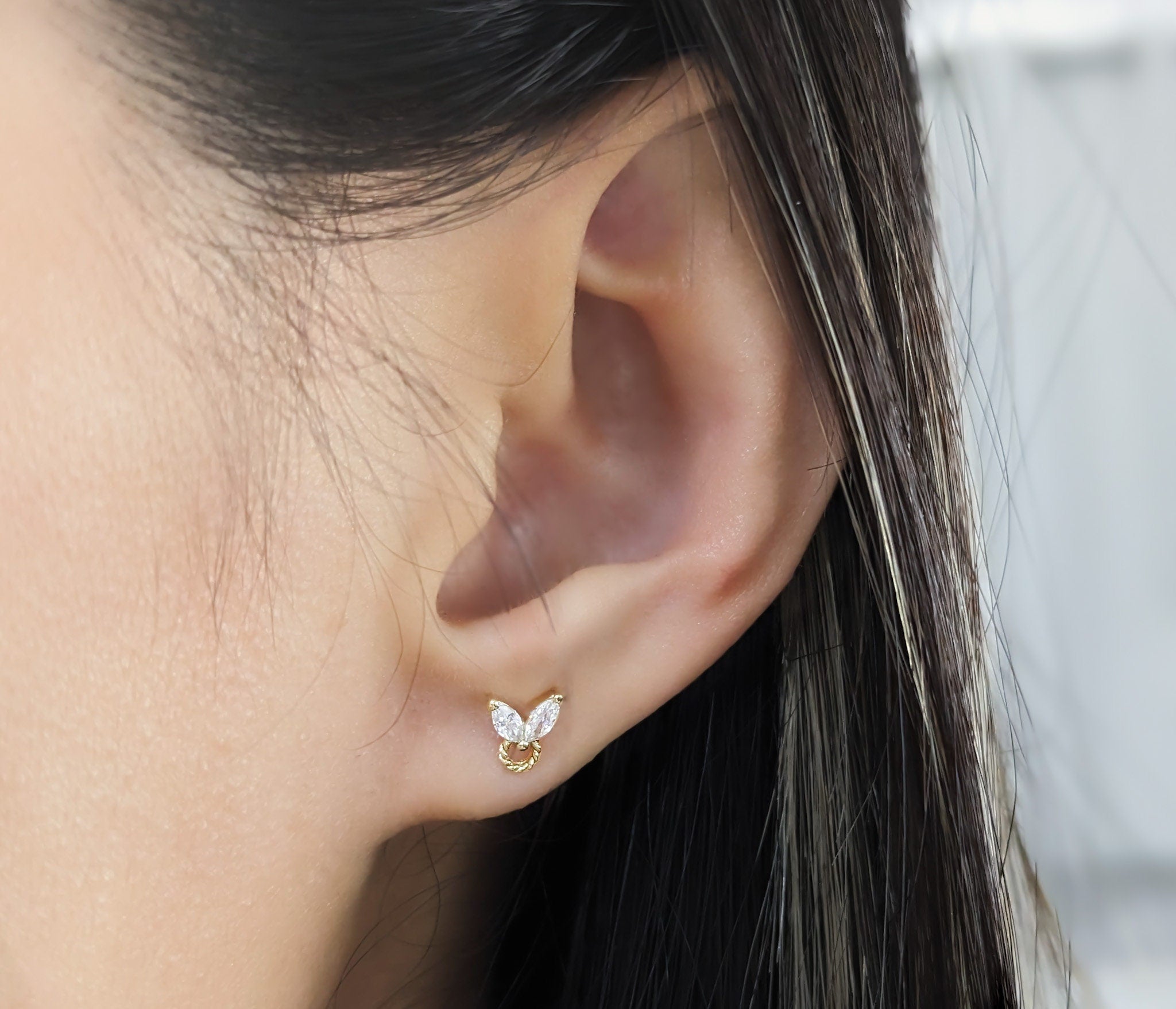 Dainty Marquise Stud Earrings