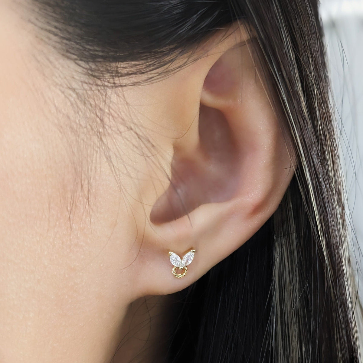 Dainty Marquise Stud Earrings