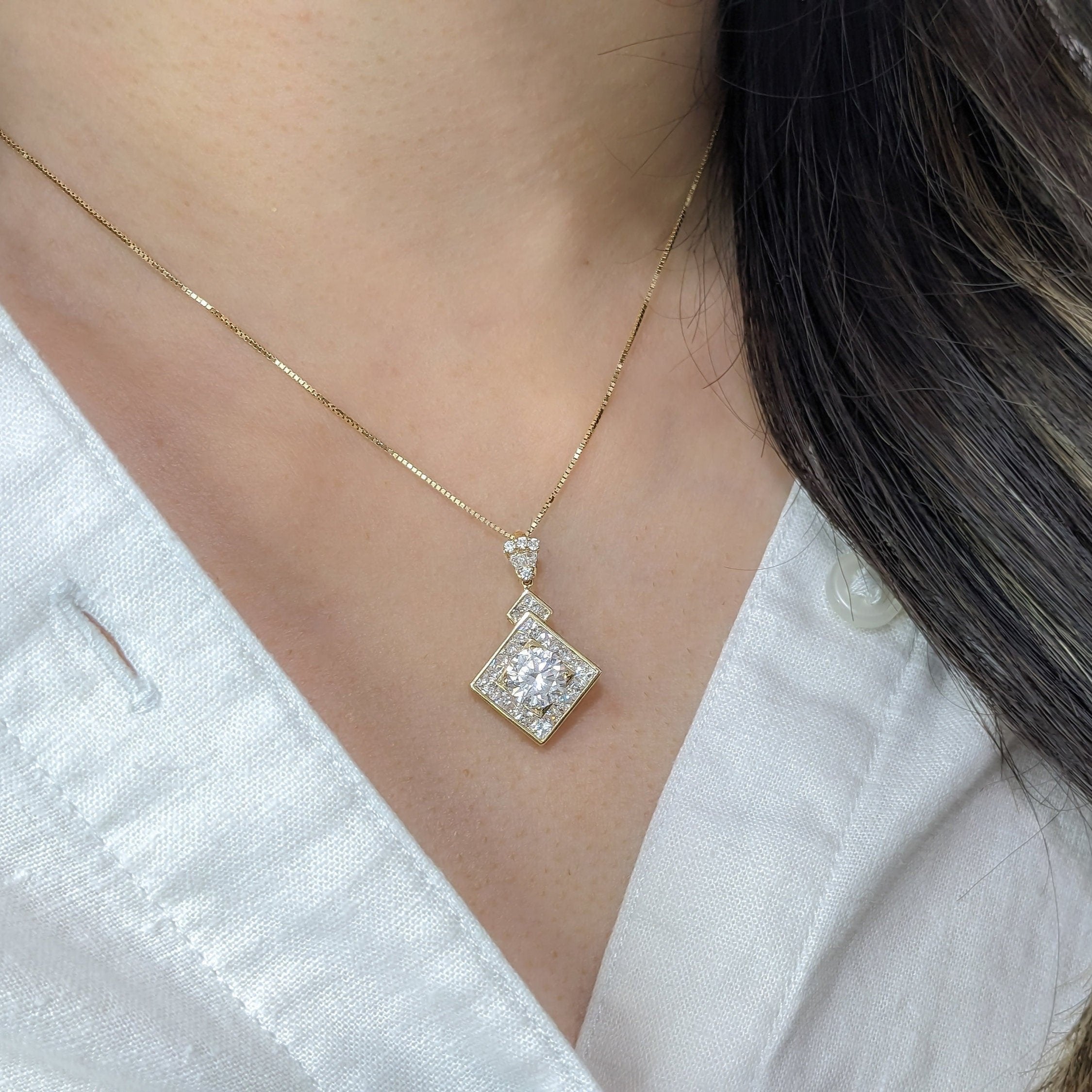 Art Deco Vintage Square Pendant