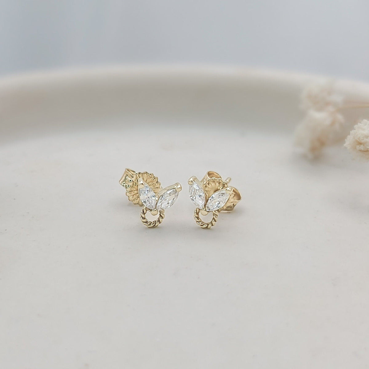Dainty Marquise Stud Earrings
