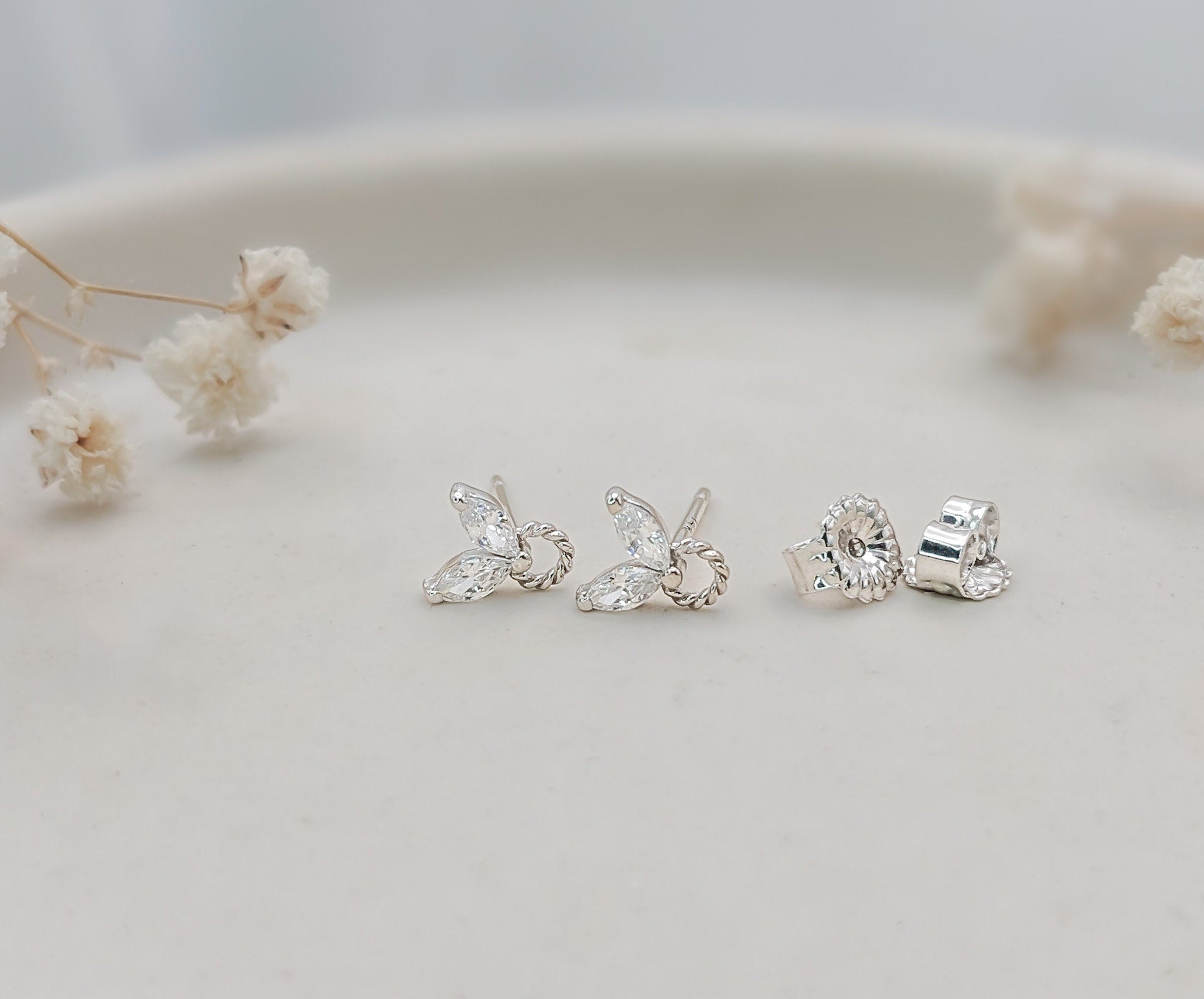 Dainty Marquise Stud Earrings