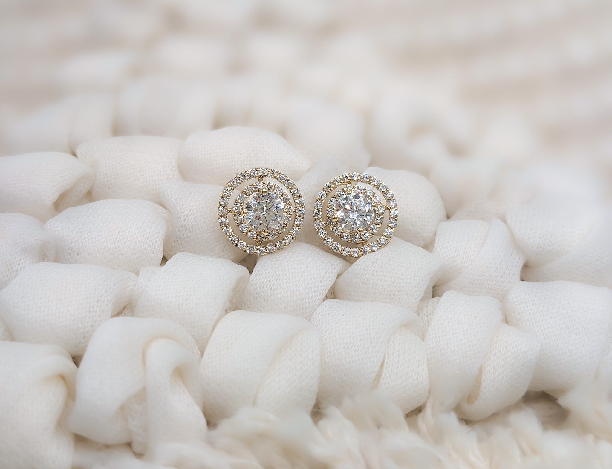 Double Pavé Halo Earrings