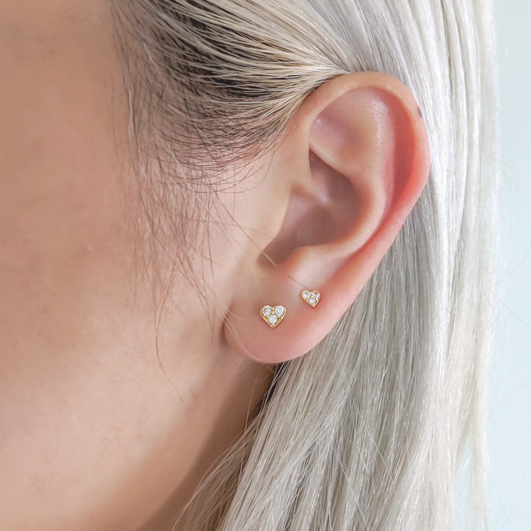 Dainty Pavé Heart Stud
