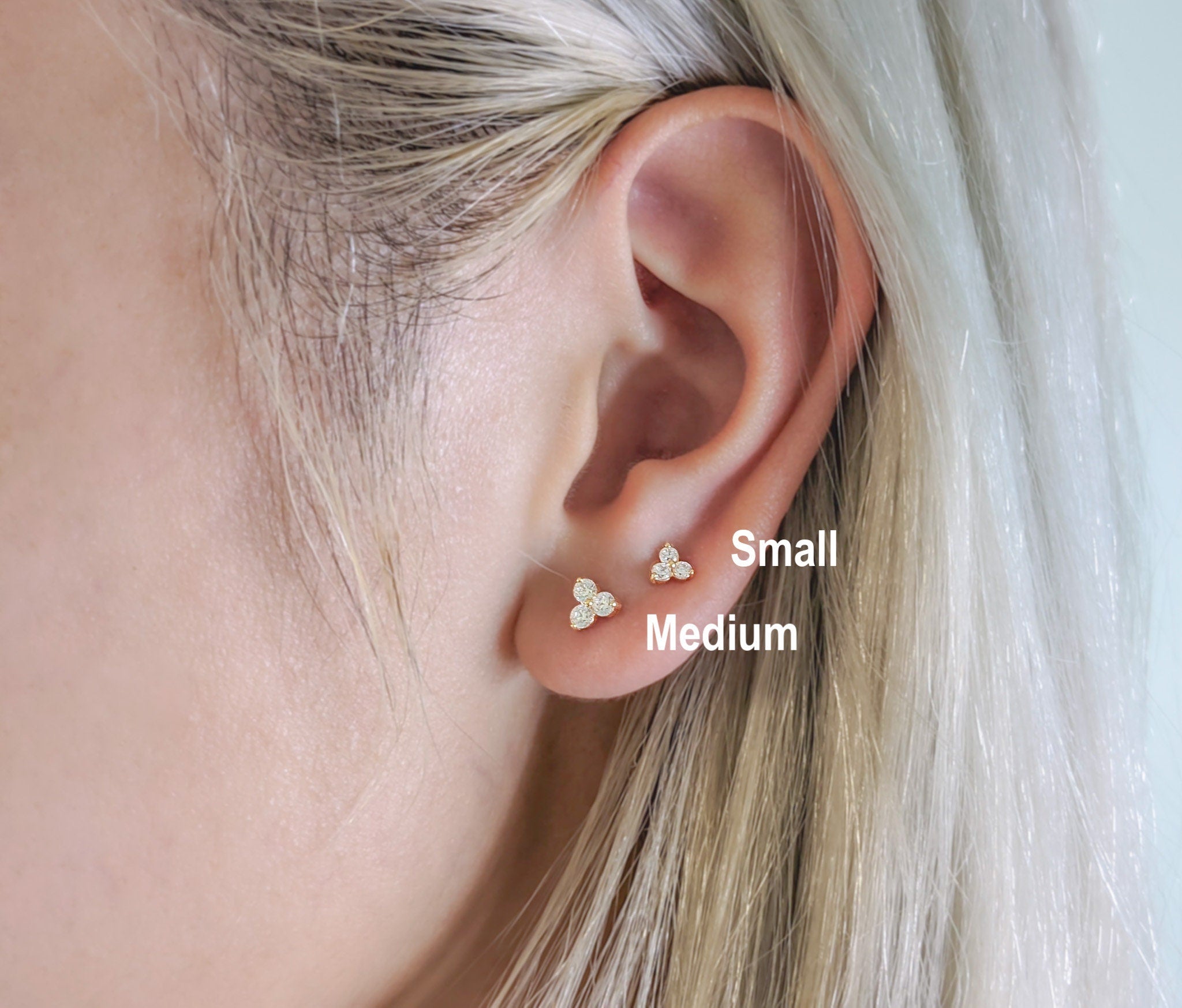 Trio Stone Cluster Earrings
