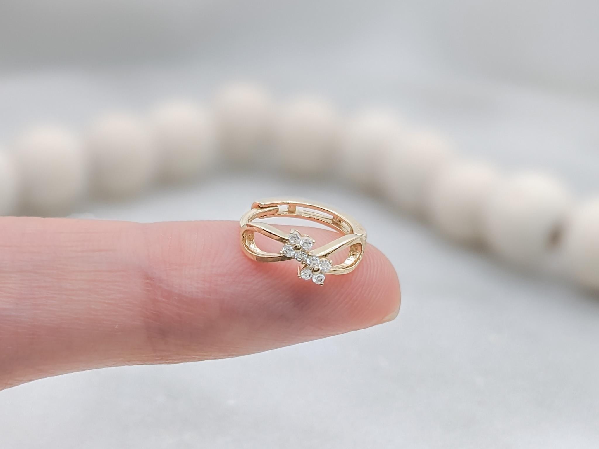 Gold Infinity Flower Hoop Earrings