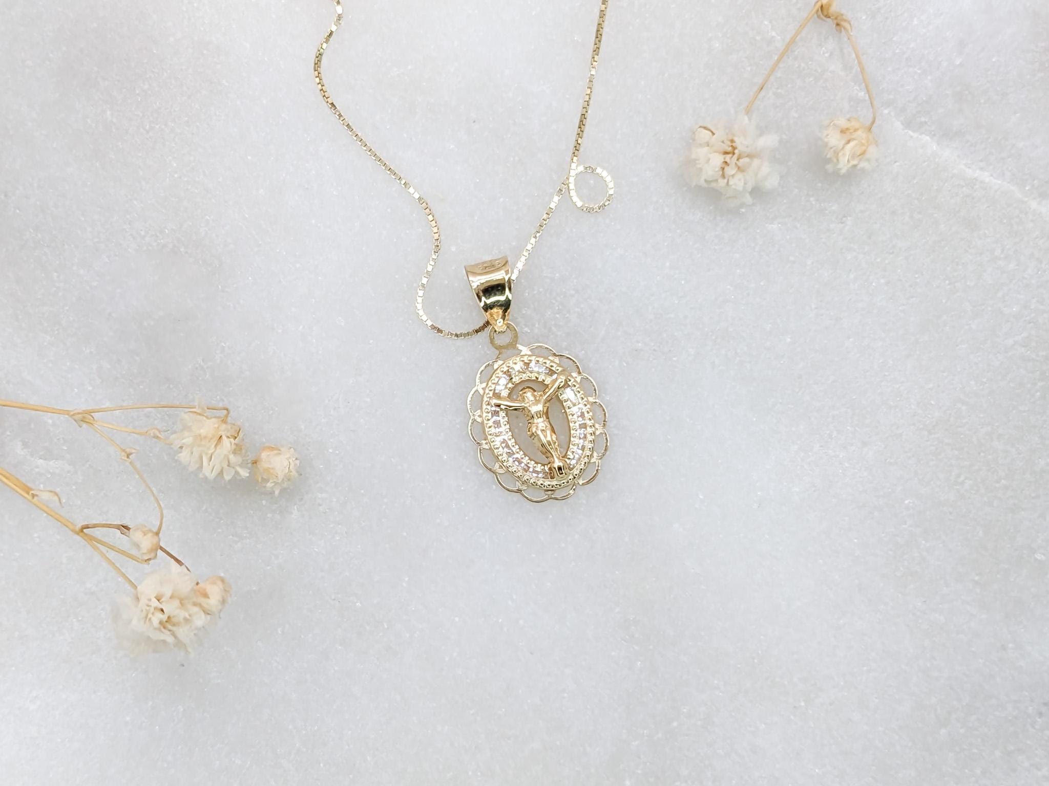 Oval Crucifix Pendant