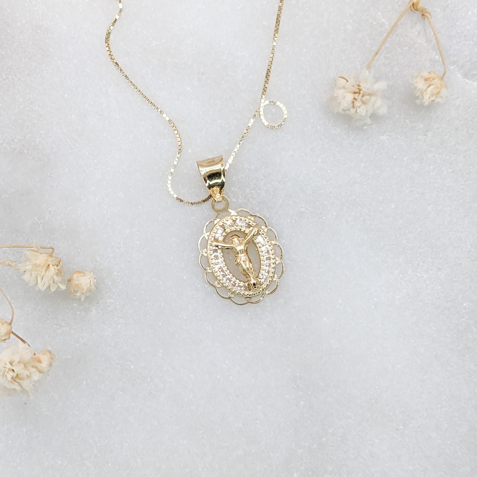 Oval Crucifix Pendant