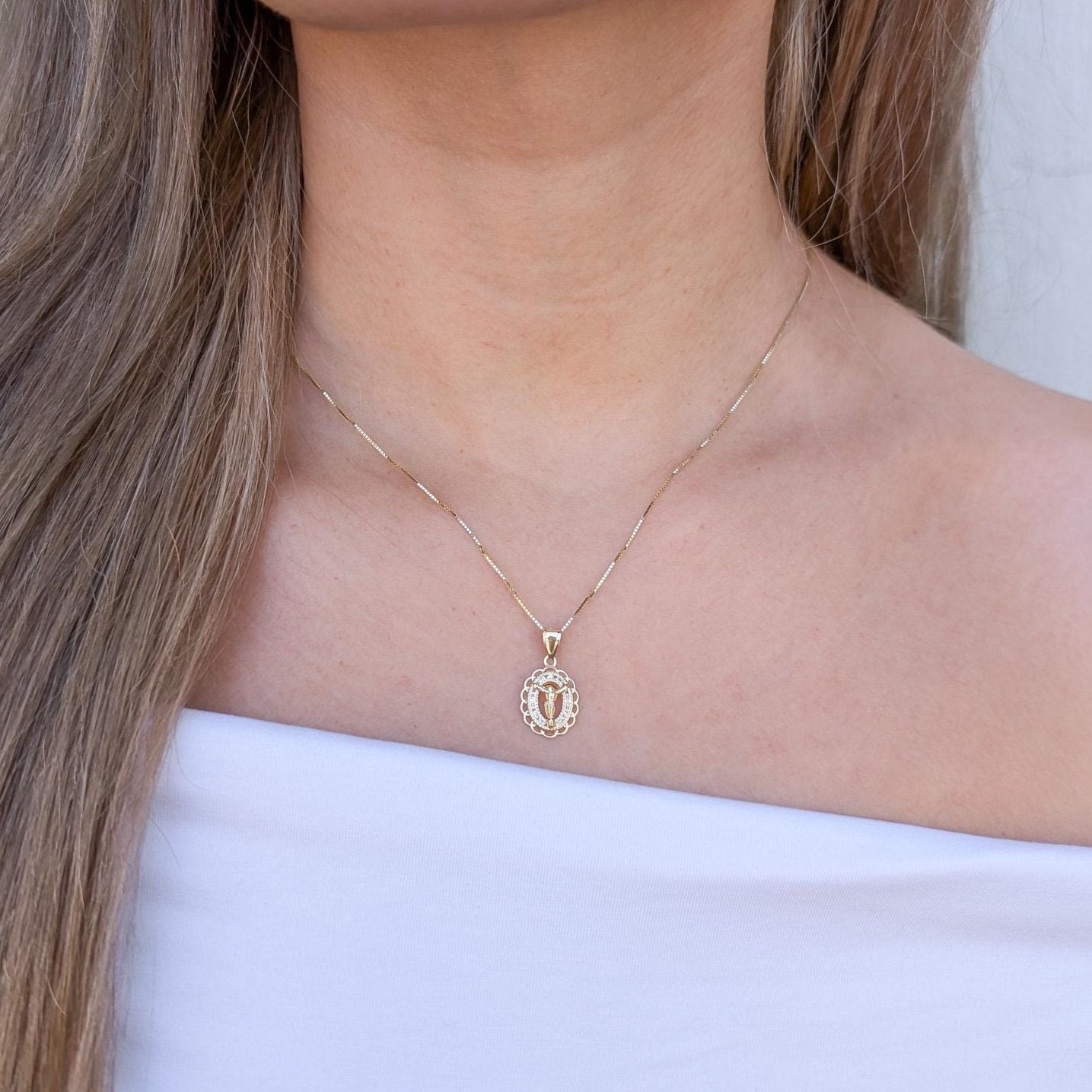 Oval Crucifix Pendant