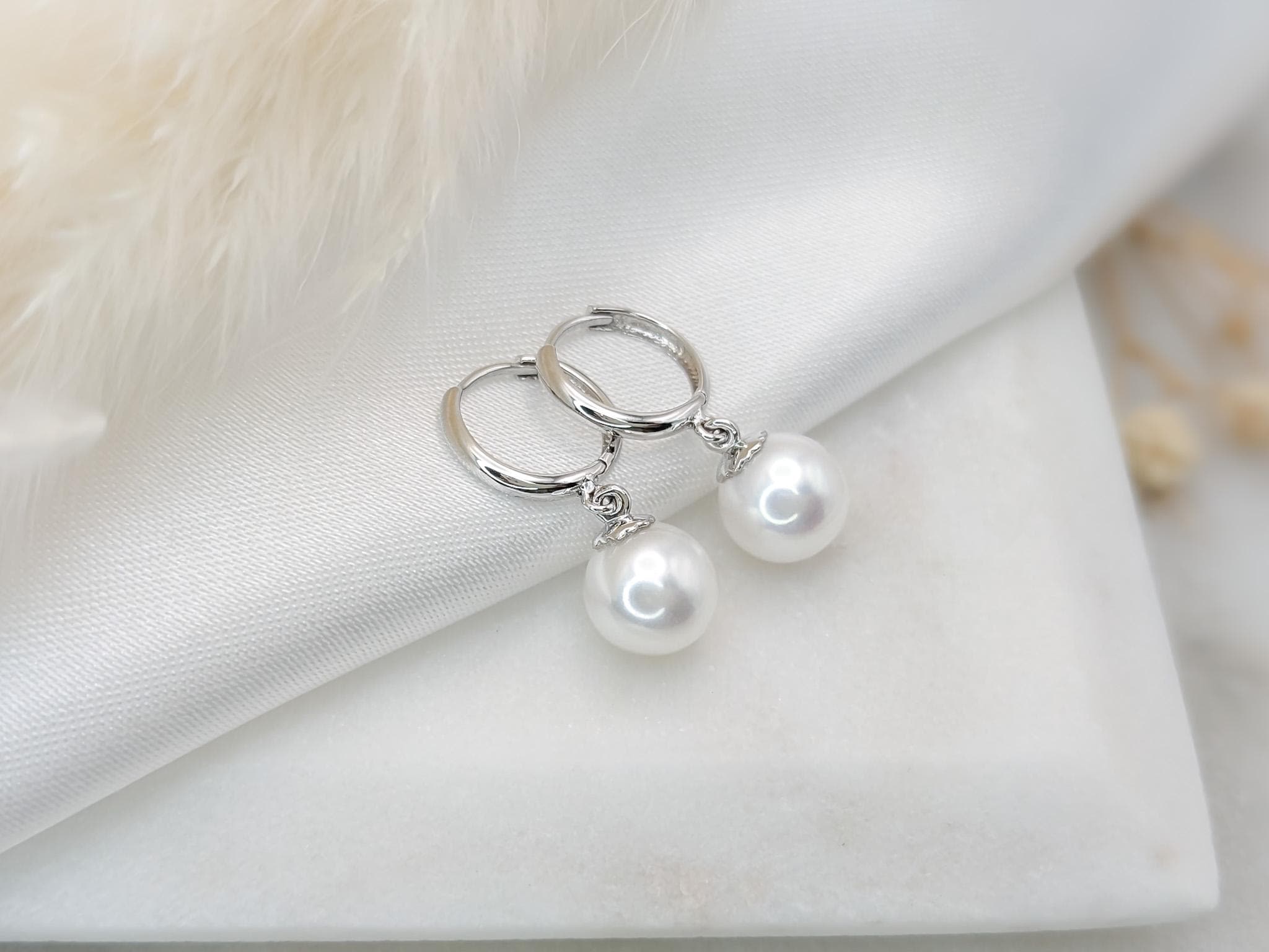 Classic Pearl Hoops