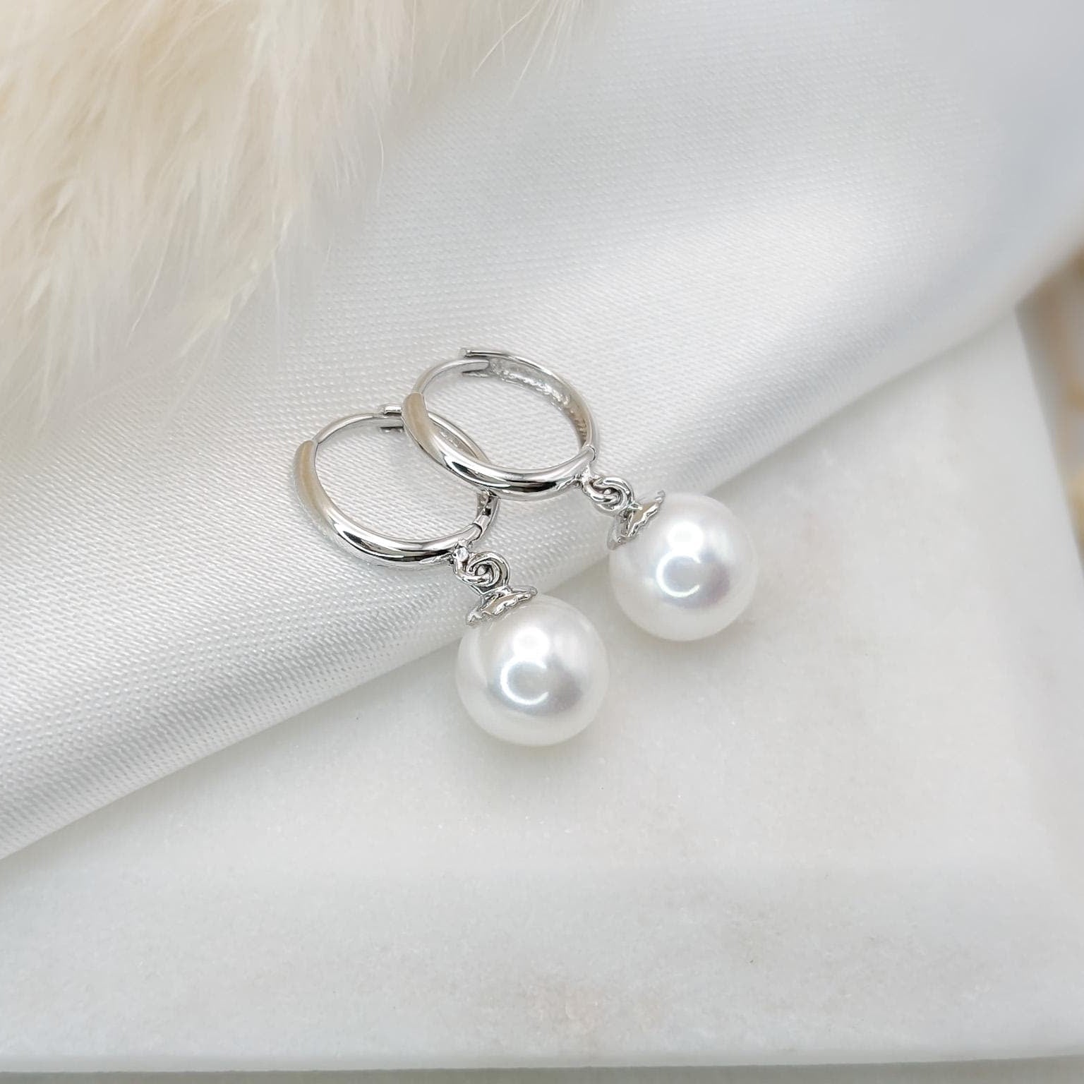 Classic Pearl Hoops