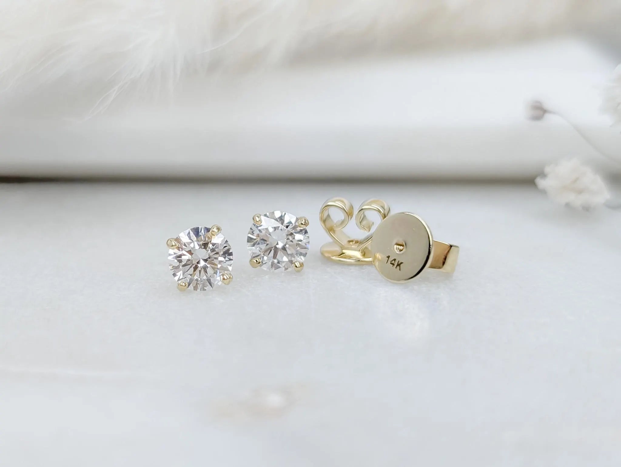 2 CTW Lab Grown Diamond Stud Earrings