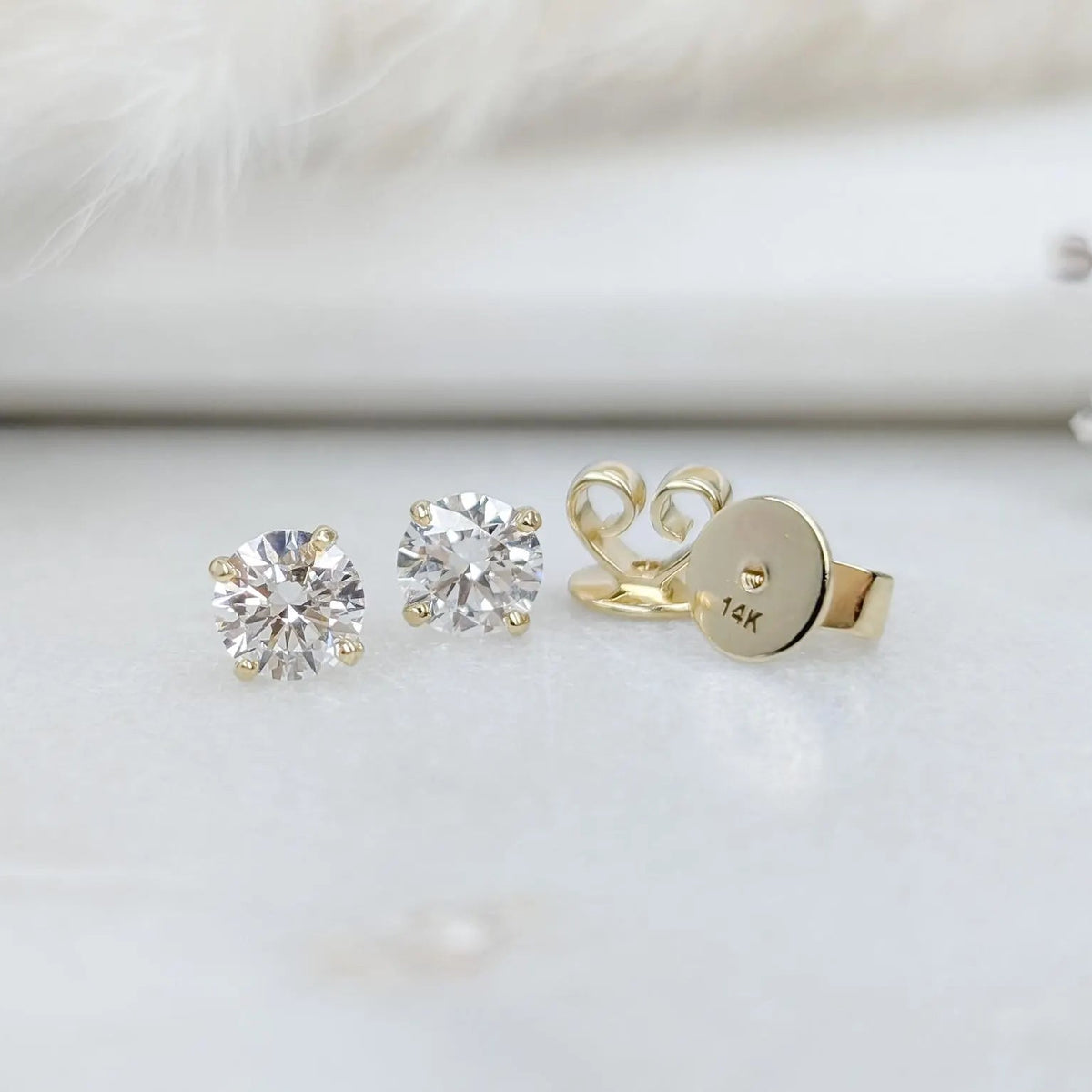 2 CTW Lab Grown Diamond Stud Earrings