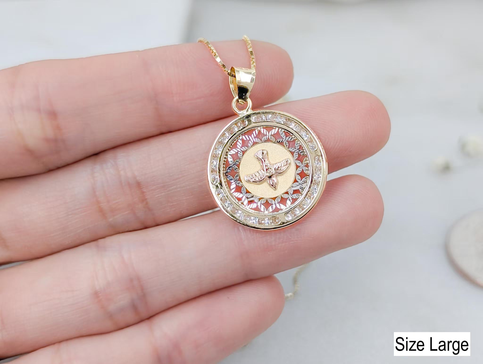 Tri-Color Dove Pendant