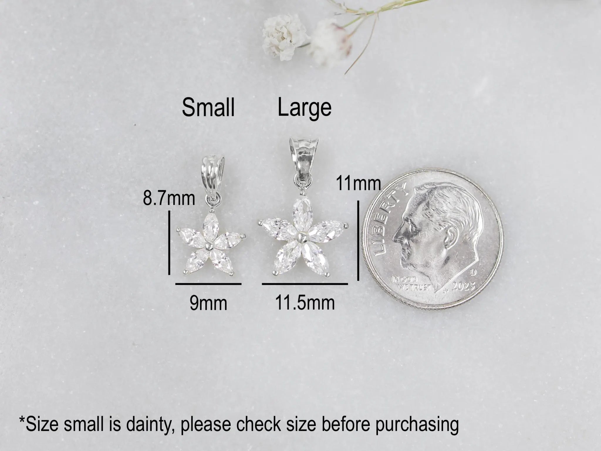 Lily Flower Pendant– .925 Sterling Silver