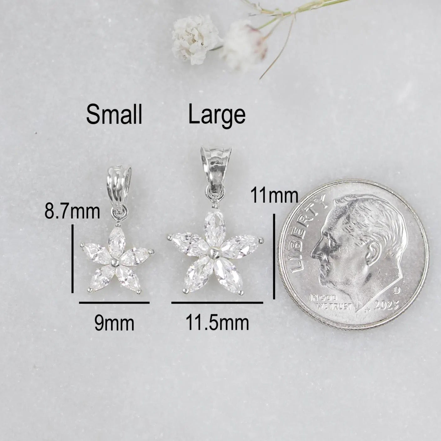 Lily Flower Pendant– .925 Sterling Silver