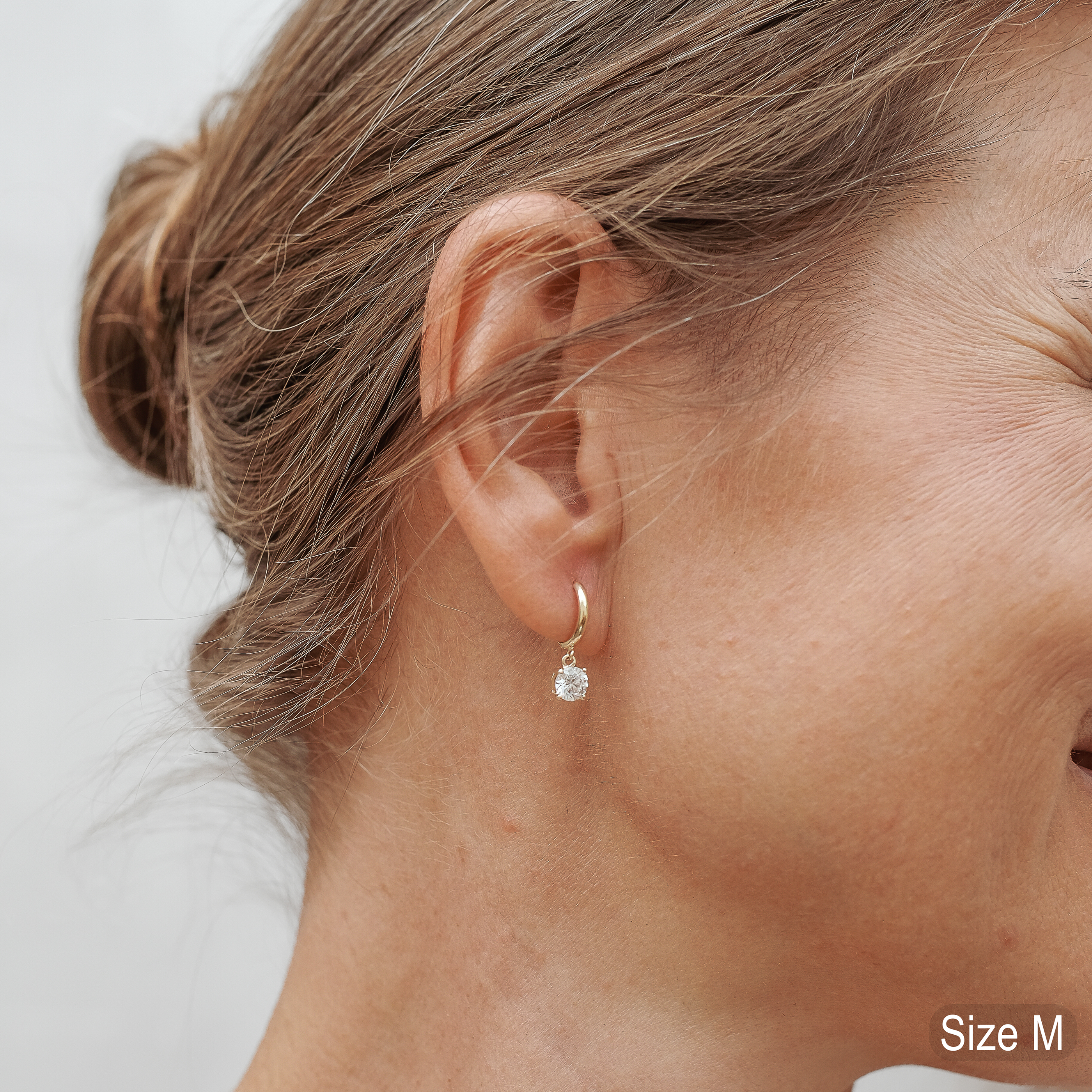 Lab Grown Diamond Solitaire Dangle Hoop Earrings