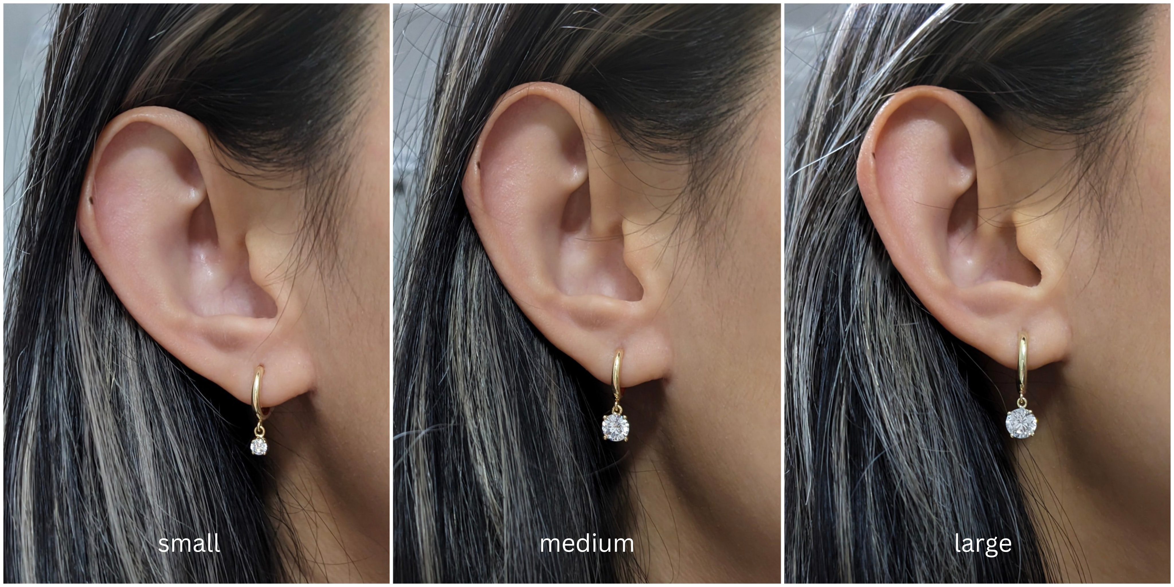 Solitaire Dangle Hoop Earrings