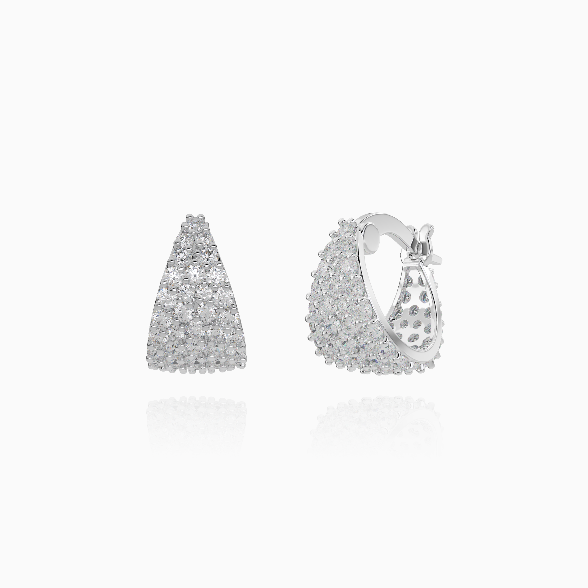 Lux Pavé Huggies