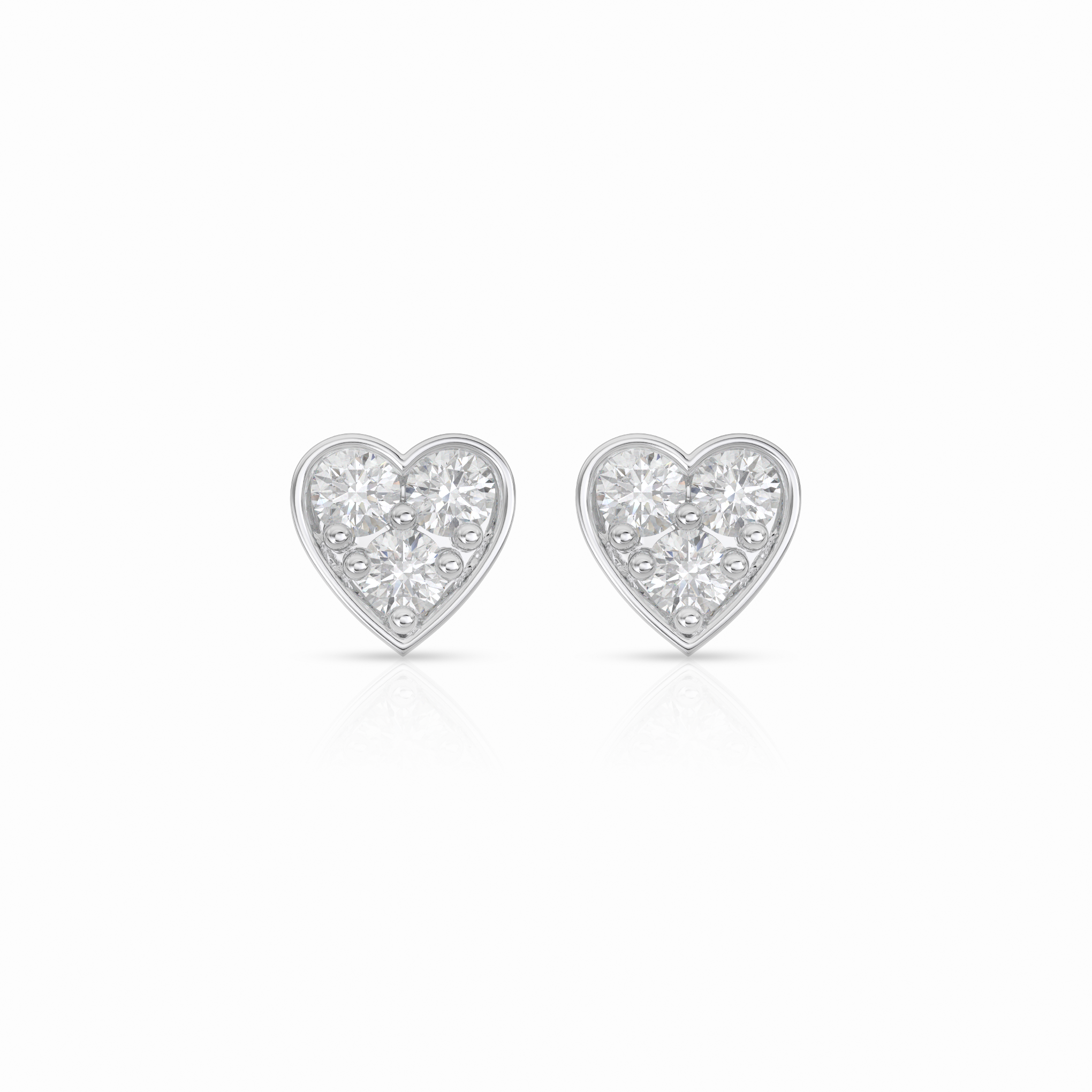 Dainty Pavé Heart Stud
