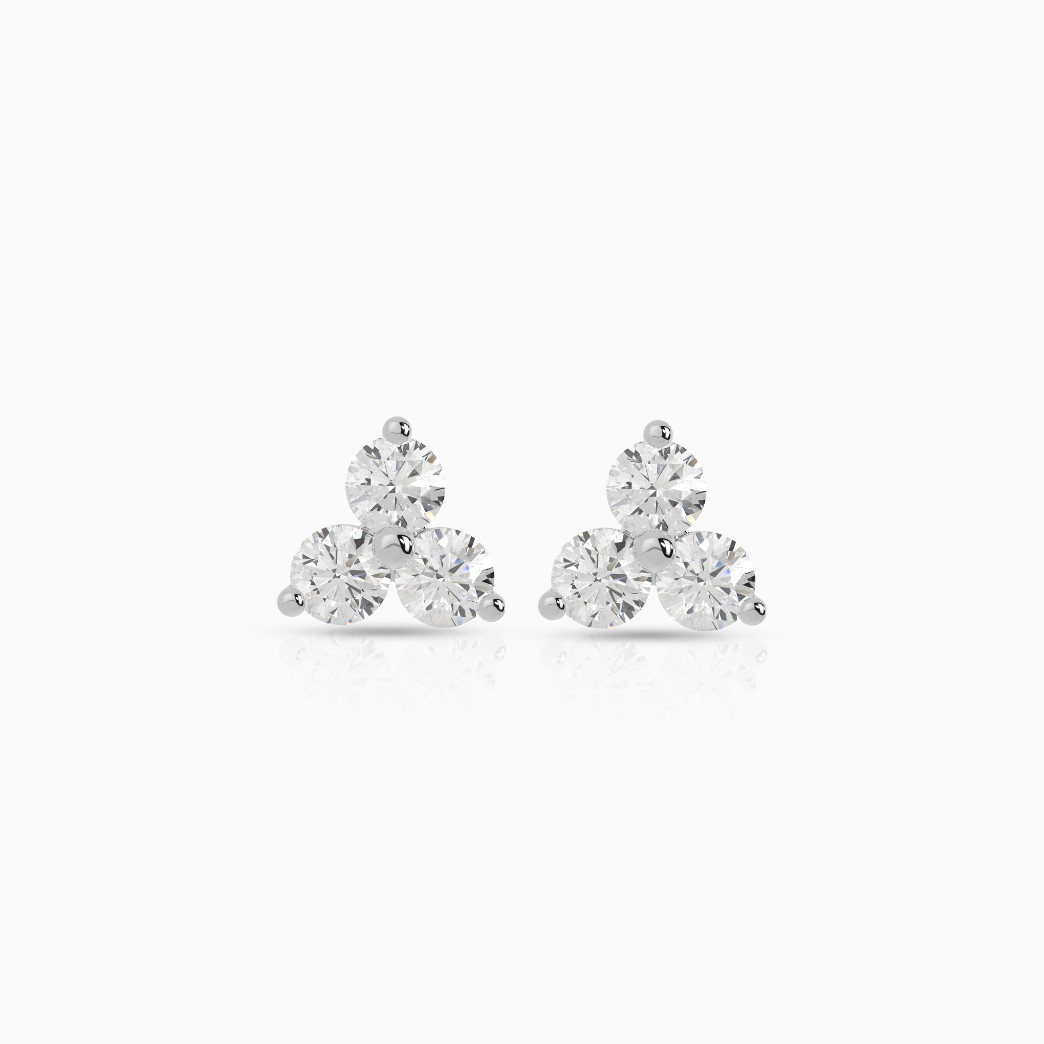 Trio Stone Cluster Earrings