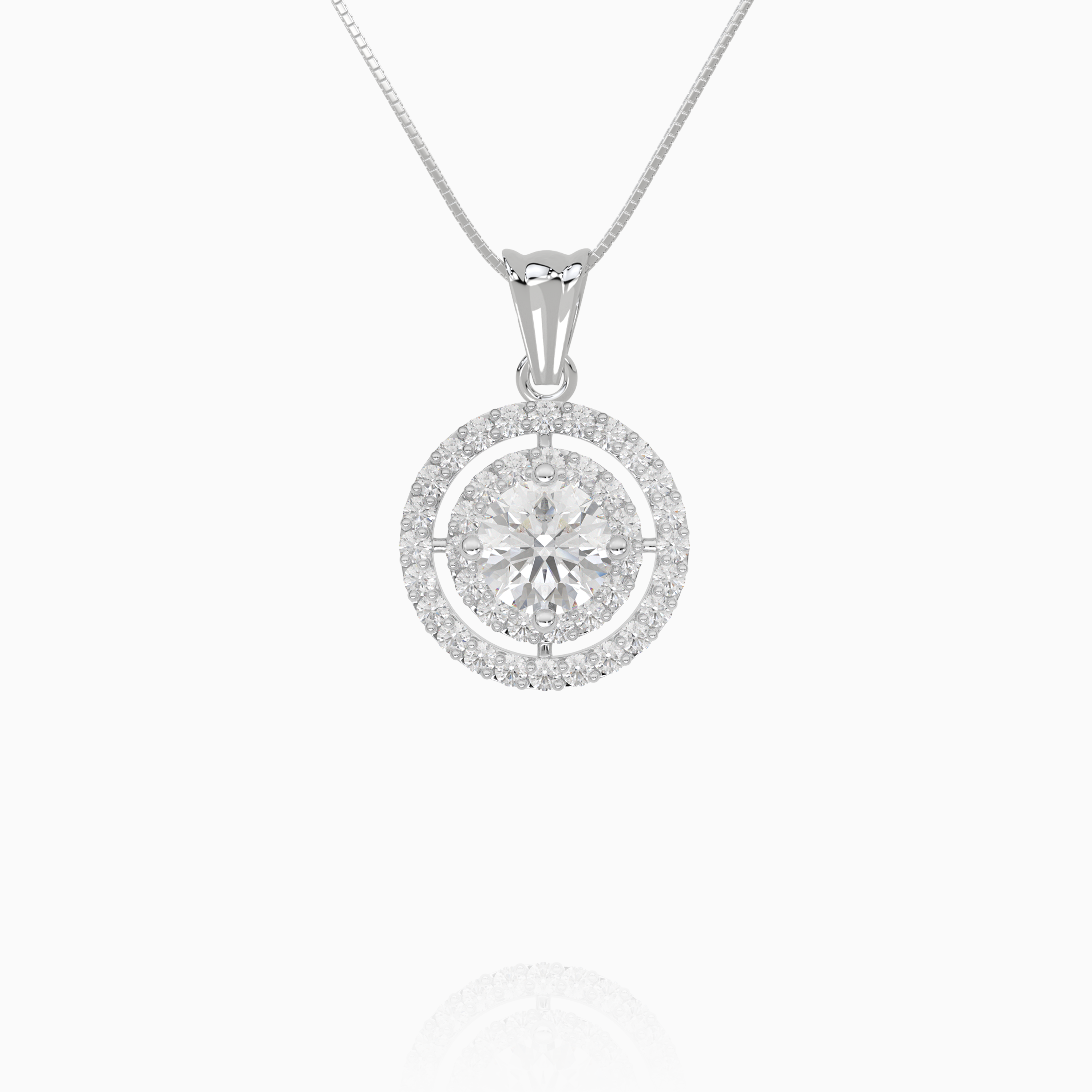Double Pavé Halo Pendant