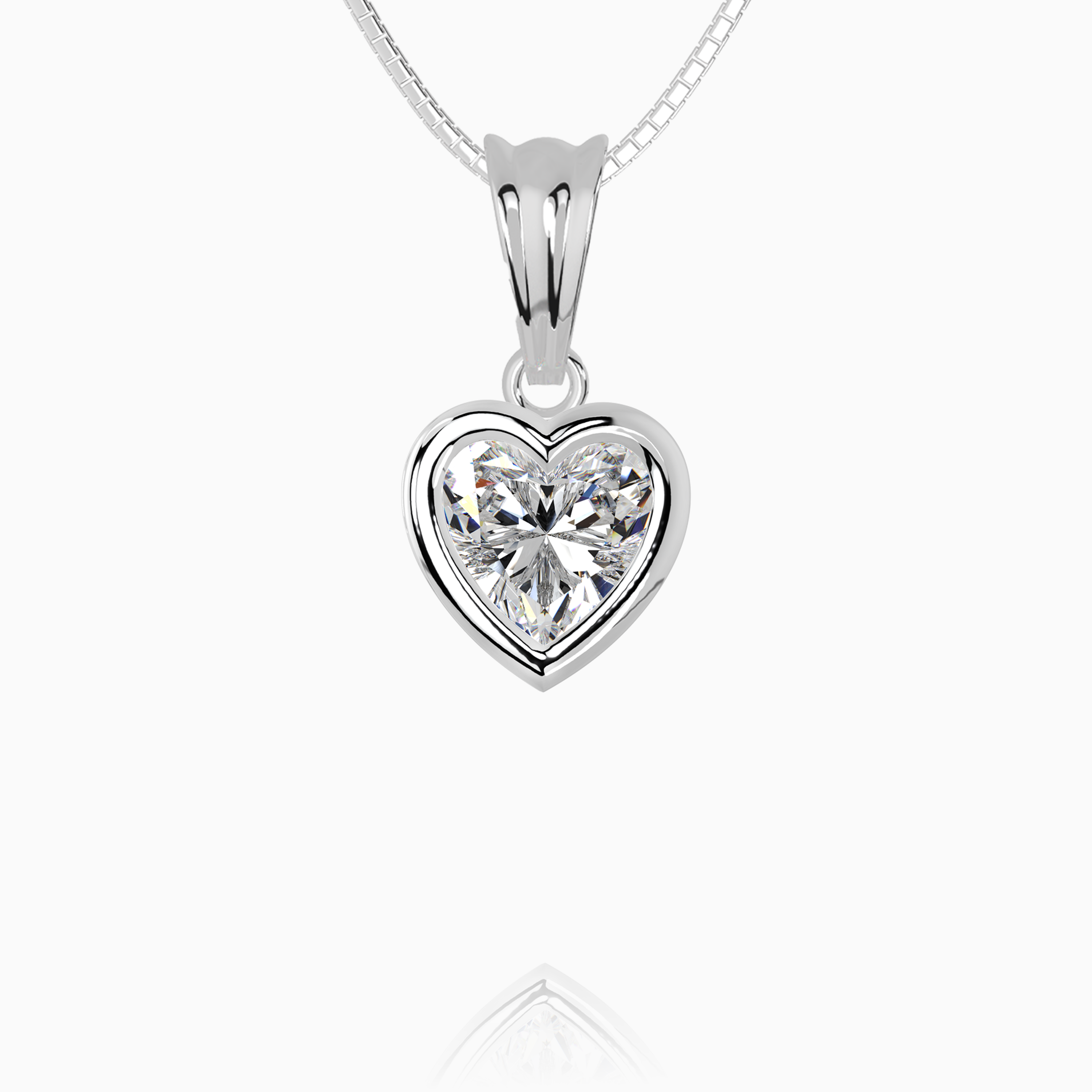 Bezel Solitaire Heart Pendant