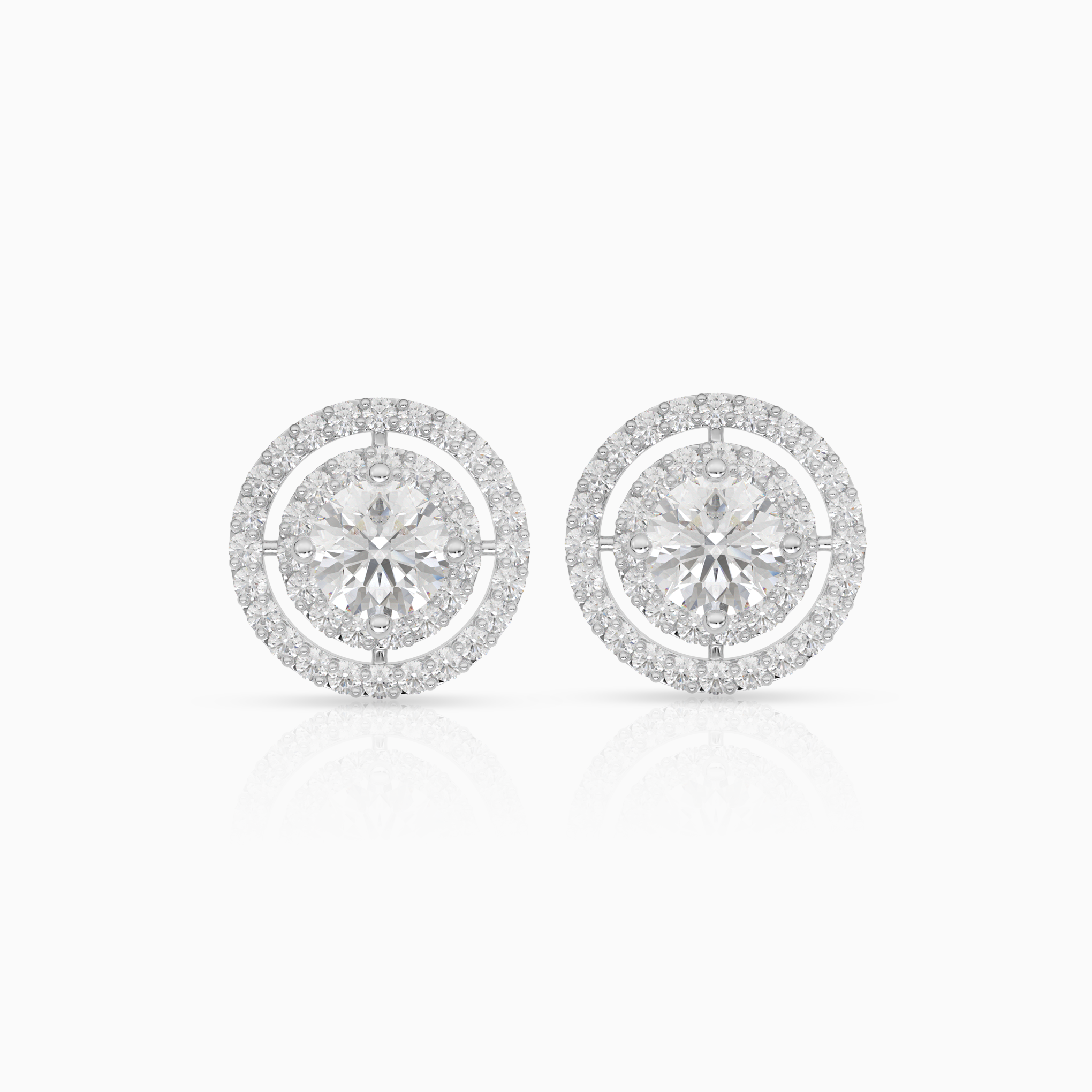 Double Pavé Halo Earrings