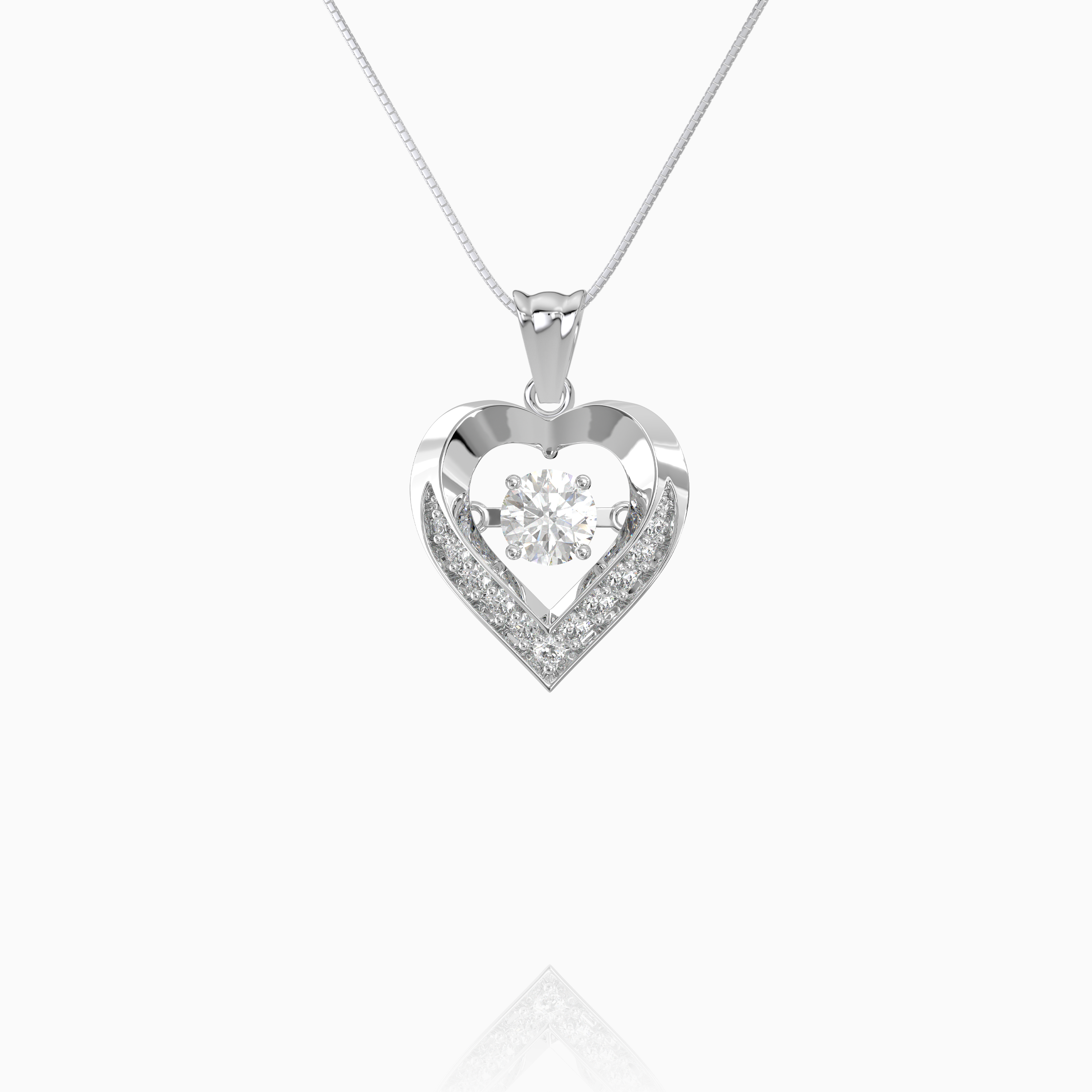 Dancing Gem Heart Pendant