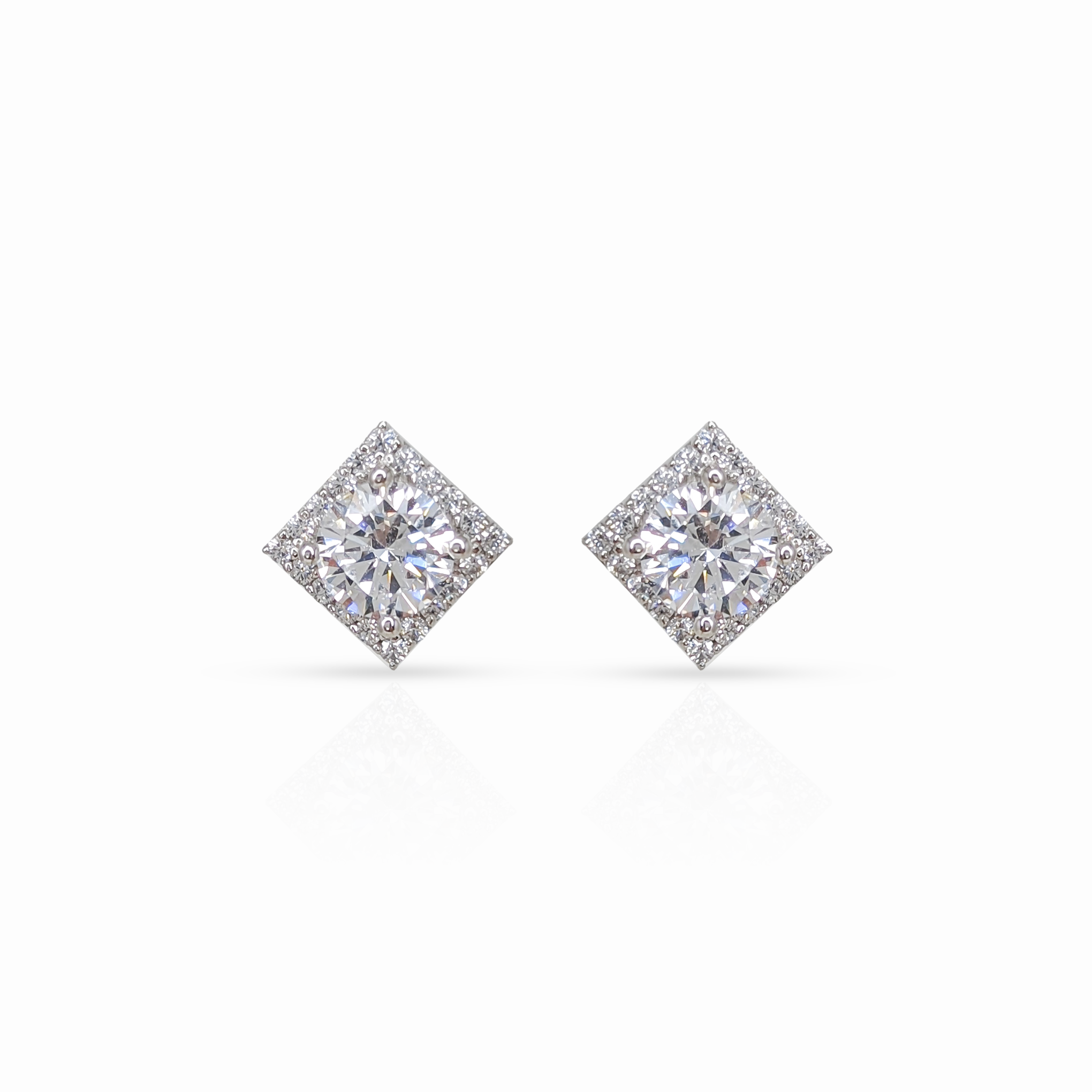 Square Halo Earrings